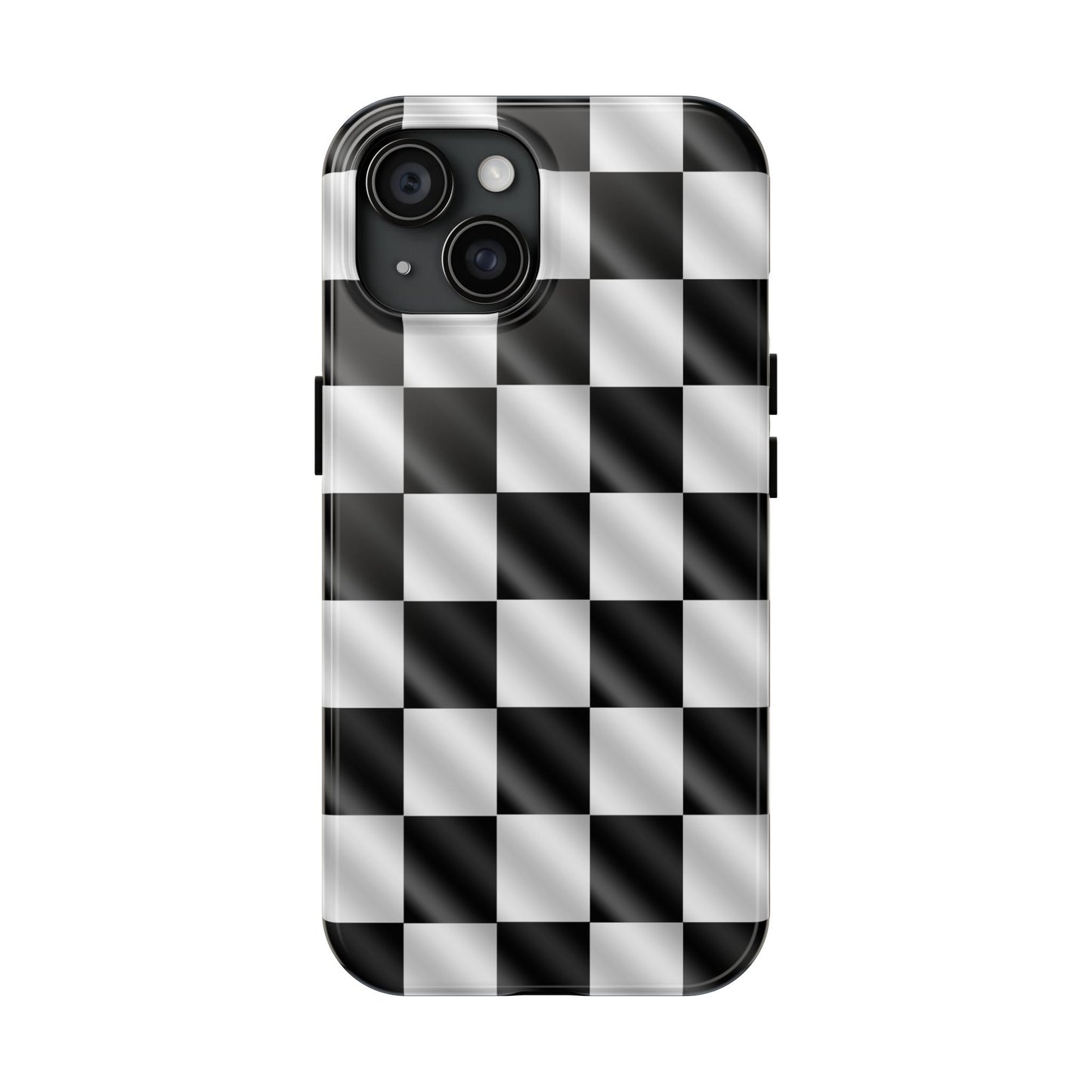 3D Effect Checkered Flag Tough Phone Cases