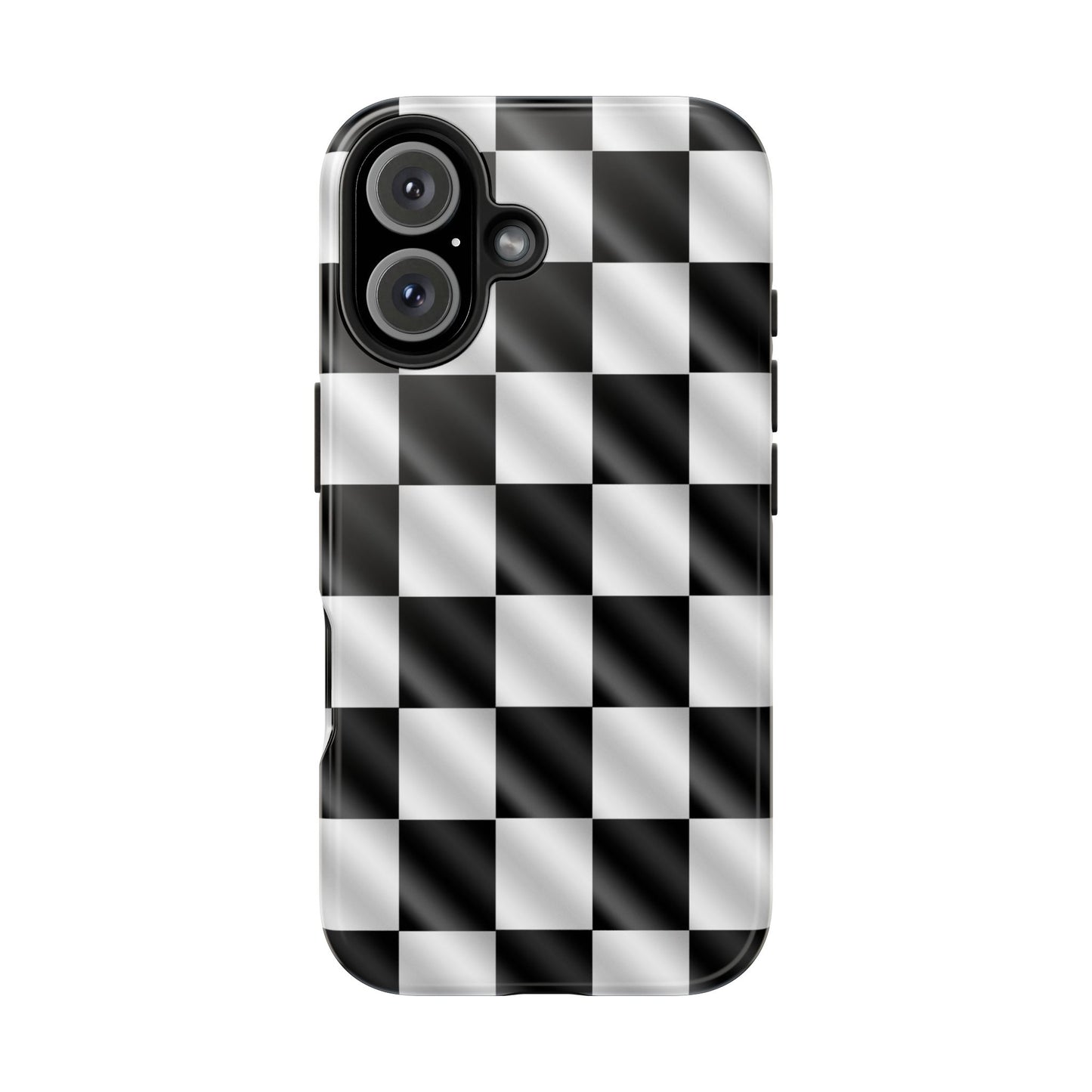 3D Effect Checkered Flag Tough Phone Cases