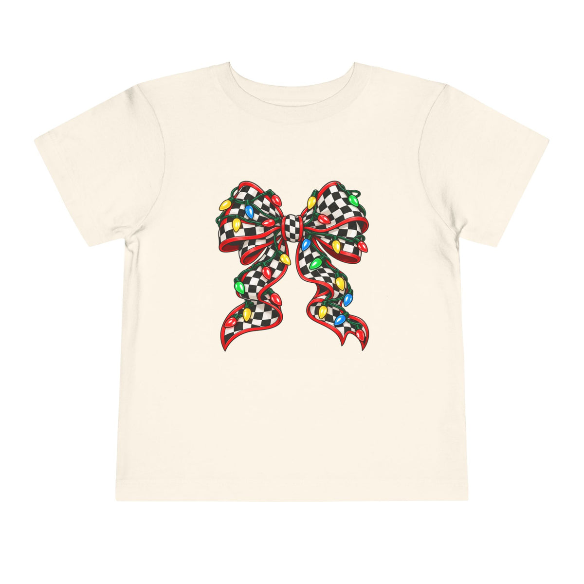 Festive Racing Christmas Bow Toddler Short Sleeve Tee