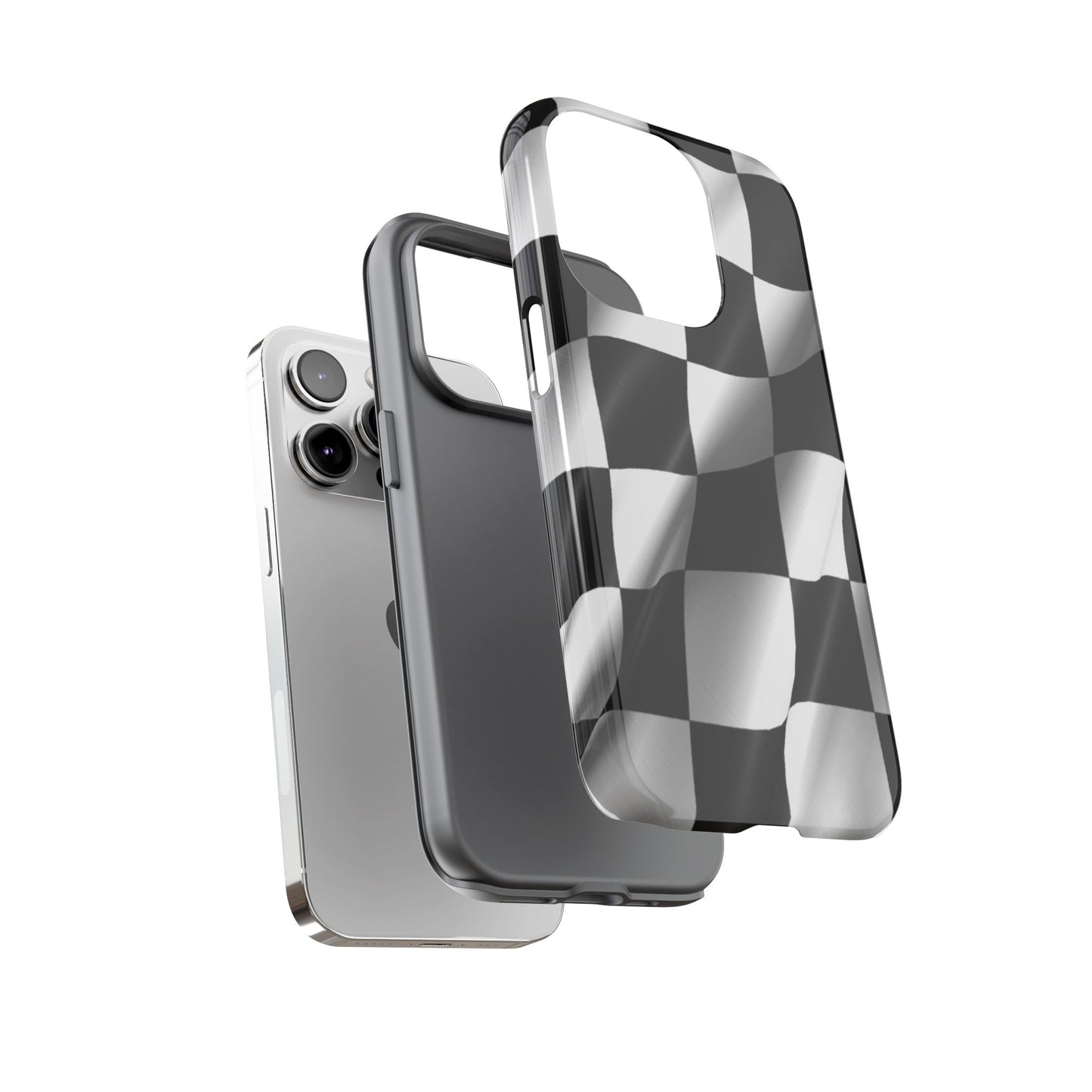 Racing Phone Case, Checkered Flag Design, Tough Case