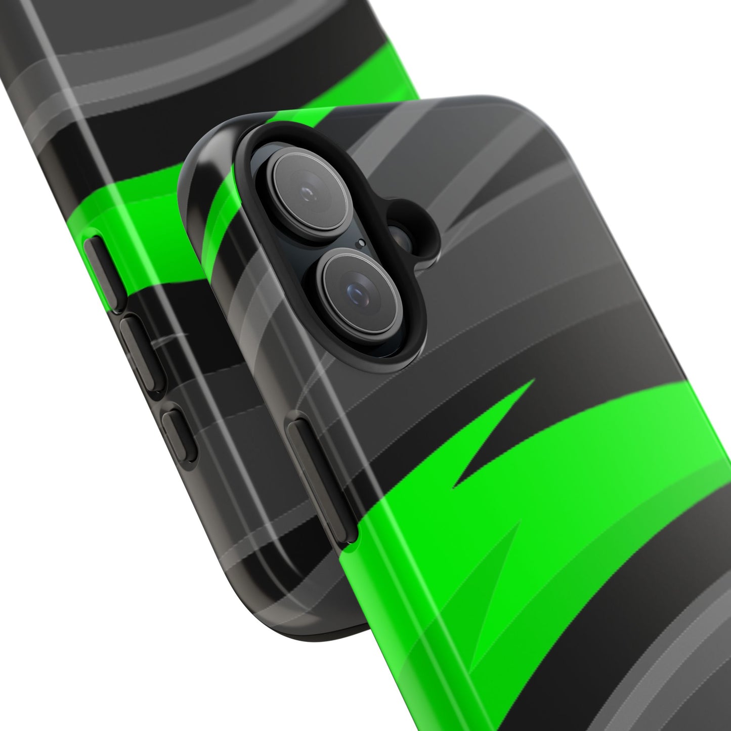 Racing Graphic Green/Black/Gray Tough Phone Cases