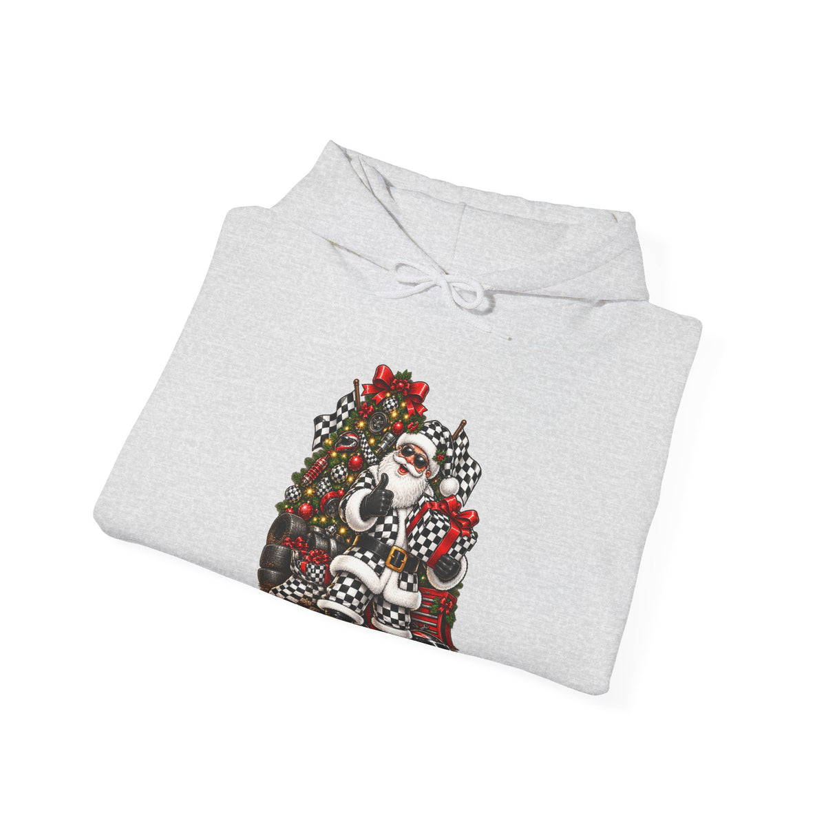 Racing Santa Christmas Holiday Hoodie