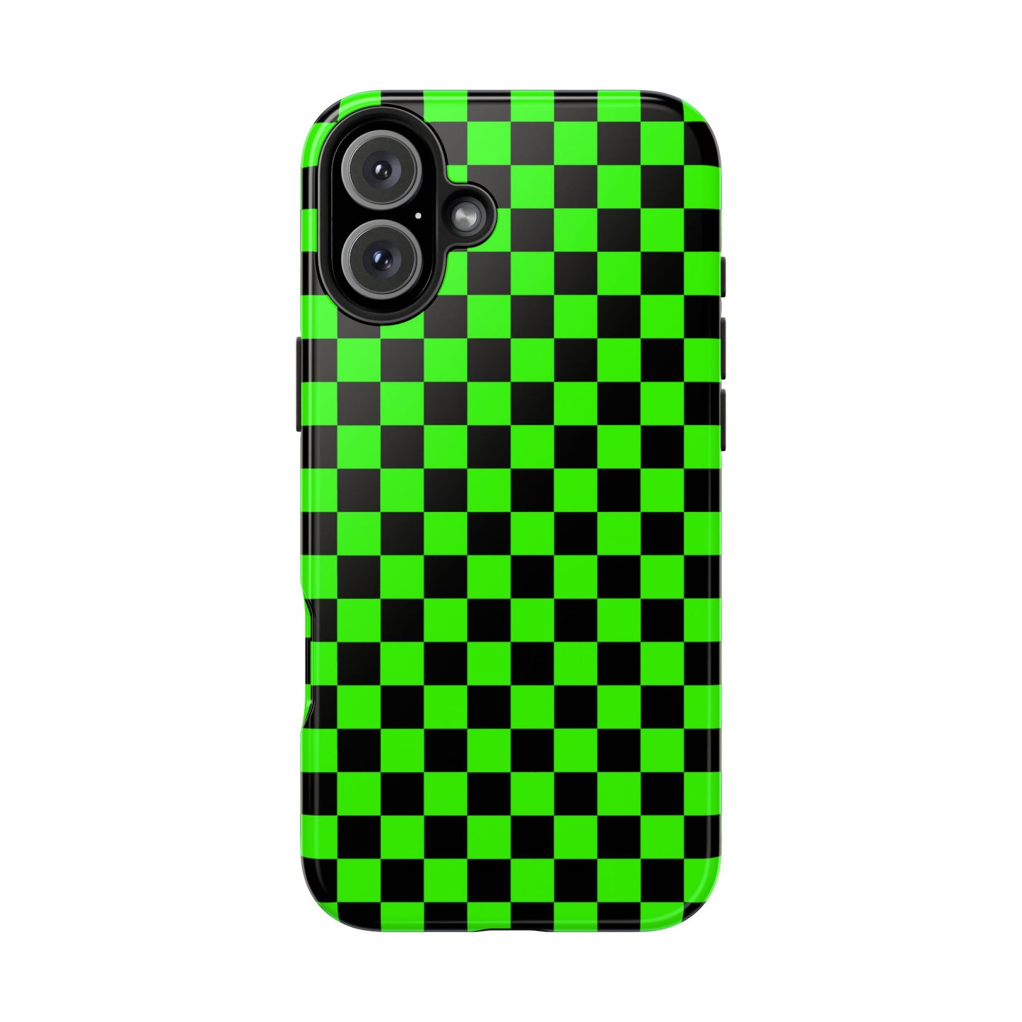 Green and Black Checkered Checkerboard Tough Phone Case