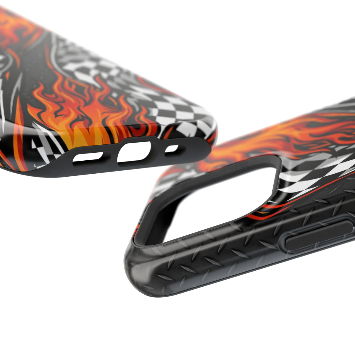 Racing Flames Checkered Flag Magnetic Phone Case