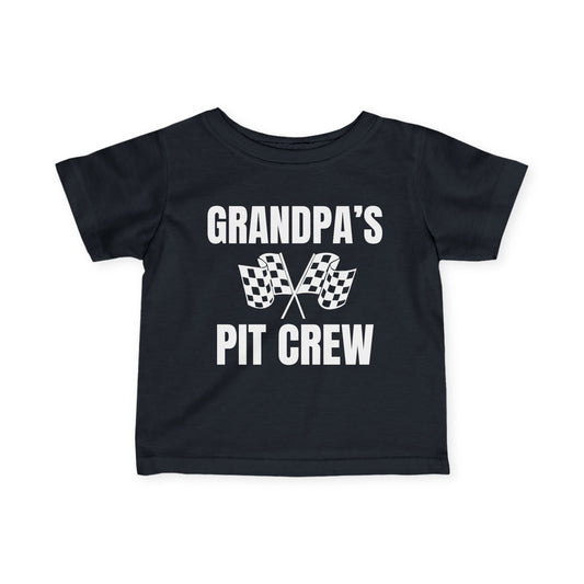Grandpa's Pit Crew Infant Fine Jersey Tee
