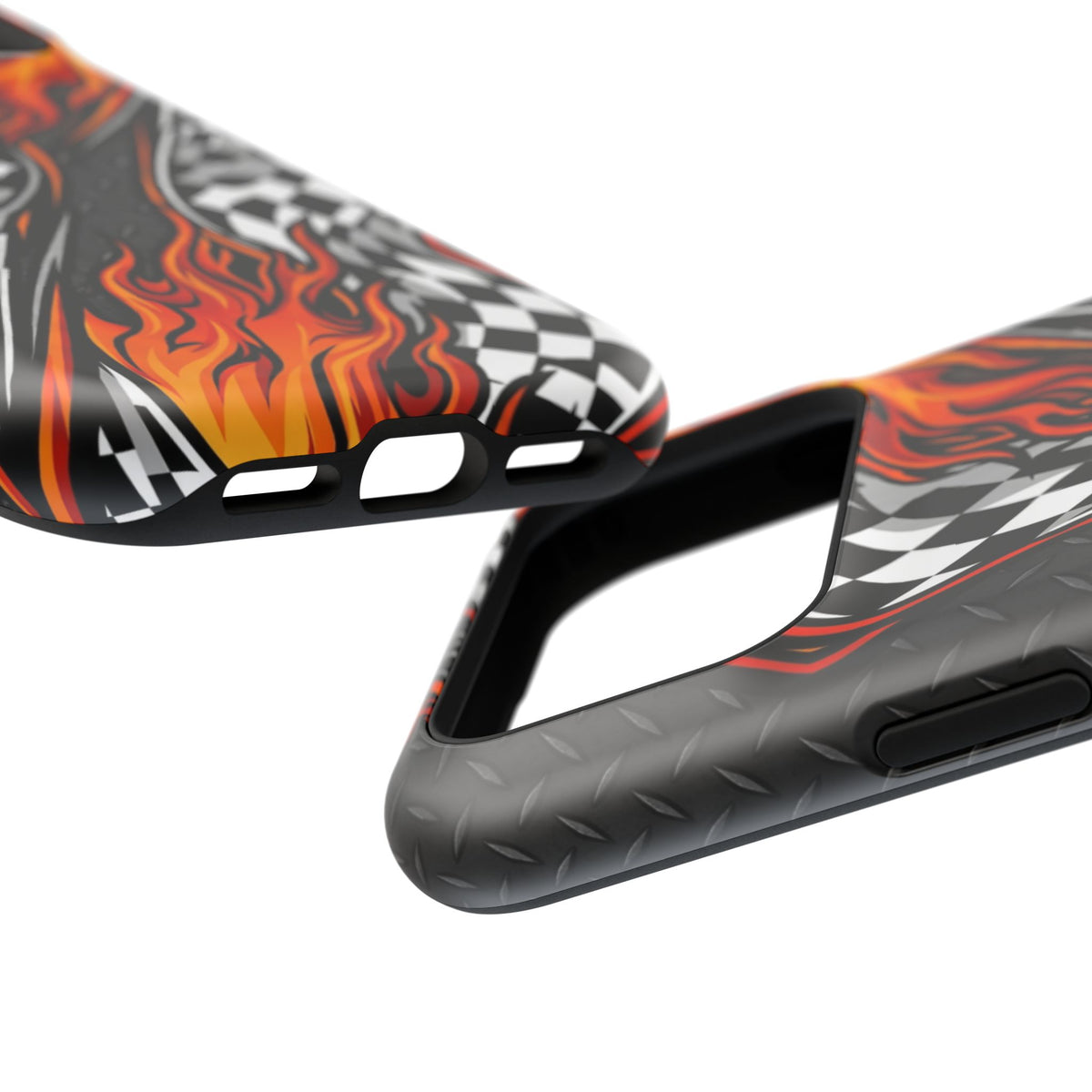 Racing Flames Checkered Flag Magnetic Phone Case