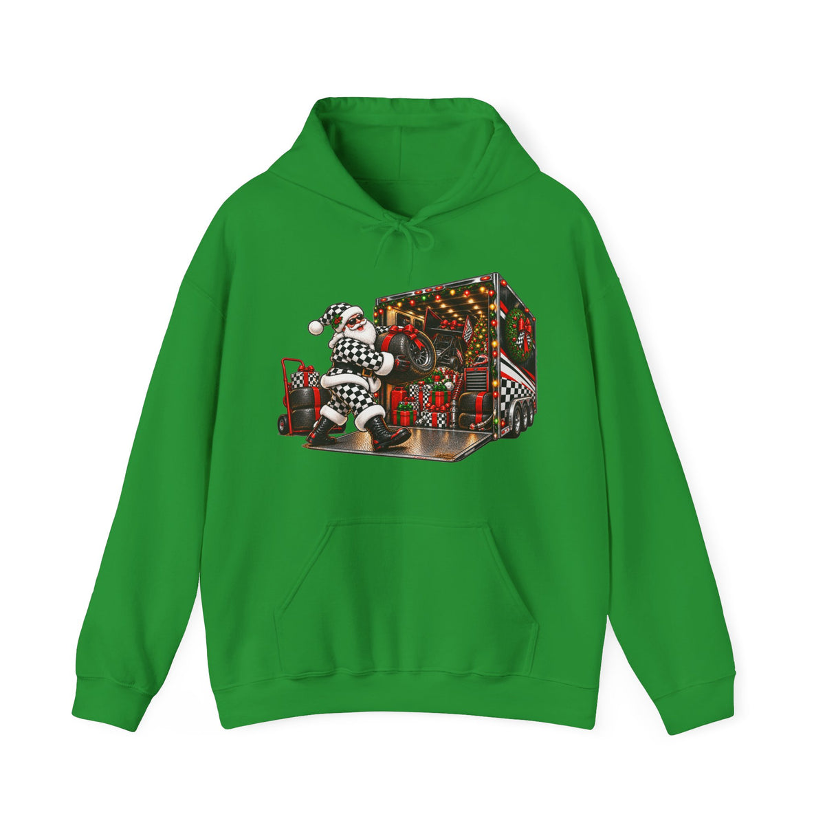 Racing Santa Racemas Call Hauler Christmas Hoodie