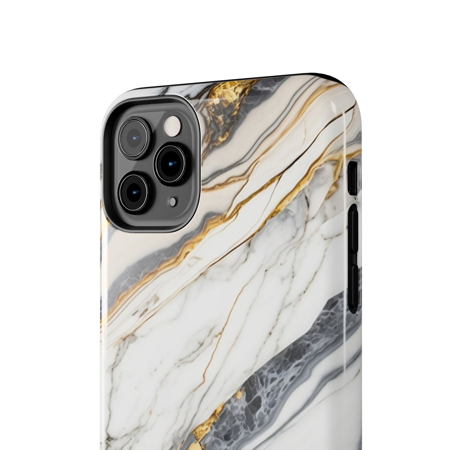 White Gold Marble Tough Phone Cases