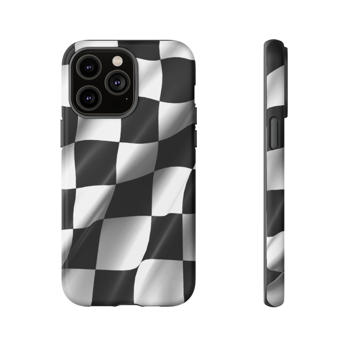 Racing Phone Case, Checkered Flag Design, Tough Case