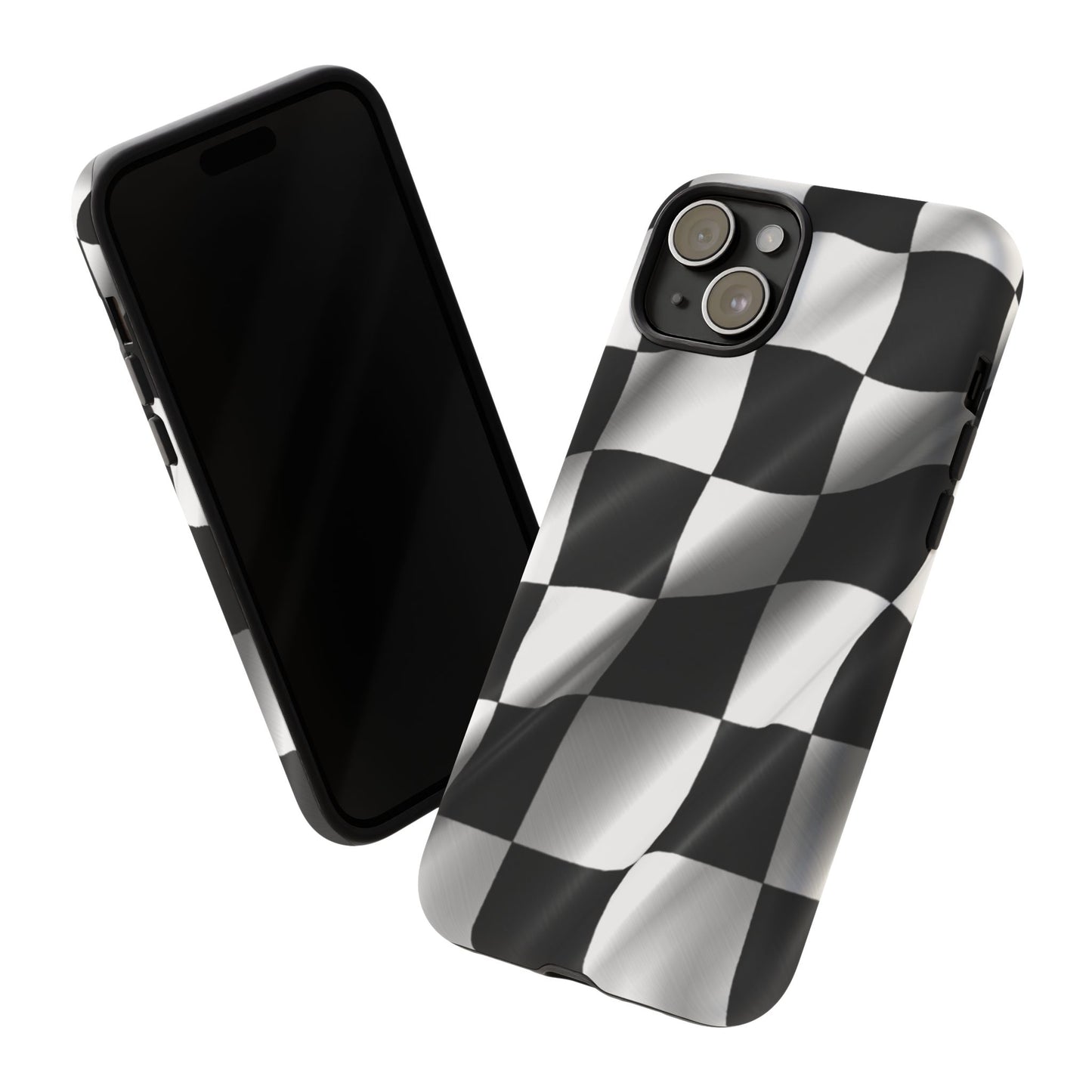 Racing Phone Case, Checkered Flag Design, Tough Case