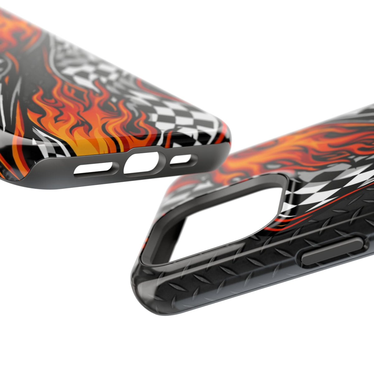 Racing Flames Checkered Flag Magnetic Phone Case