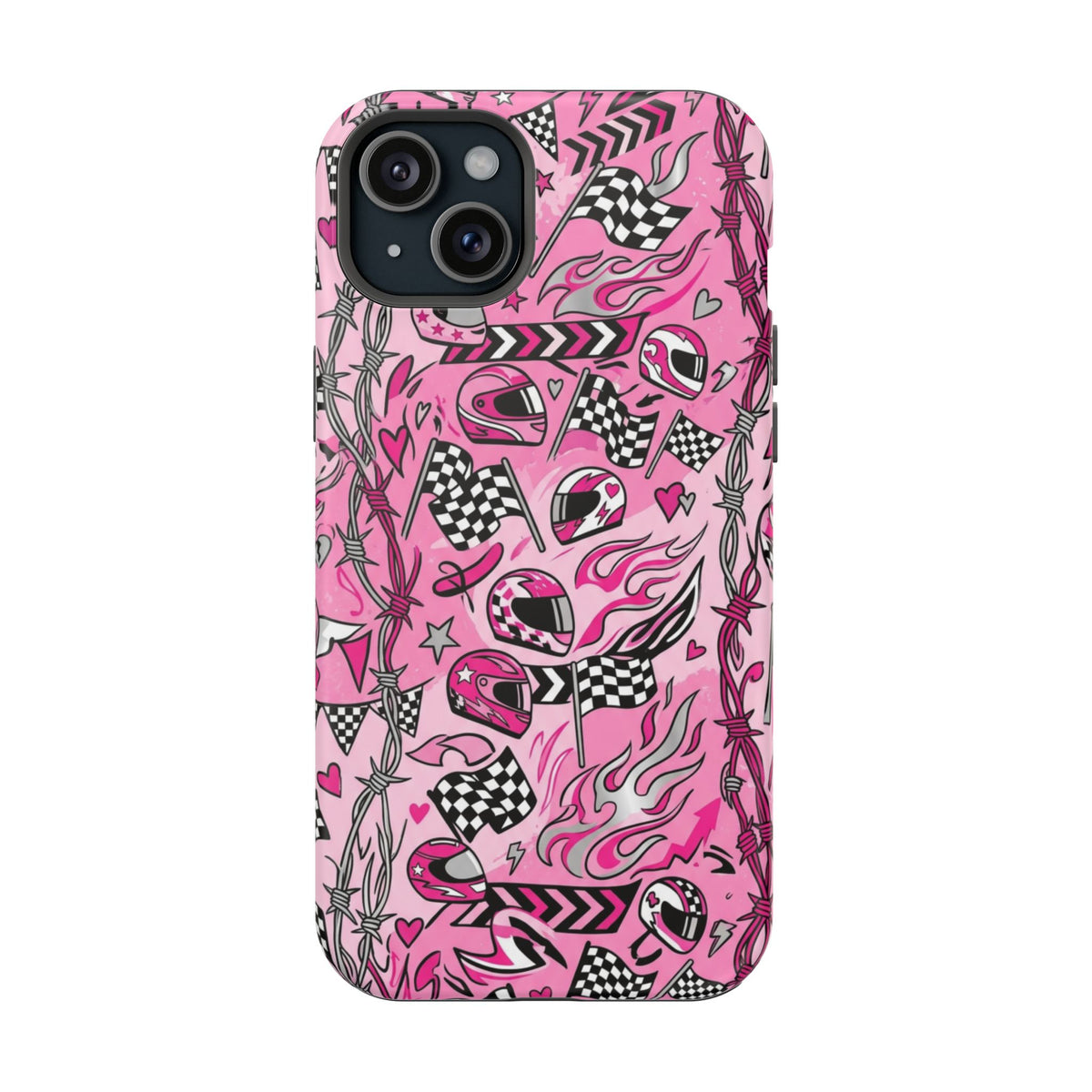 Pink Racing Helmets Magnetic Phone Case