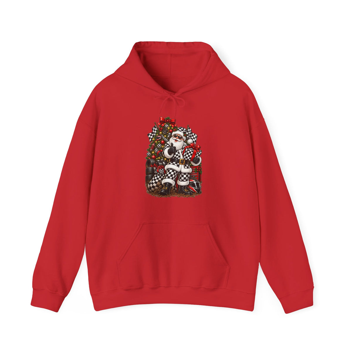 Racing Santa Christmas Holiday Hoodie