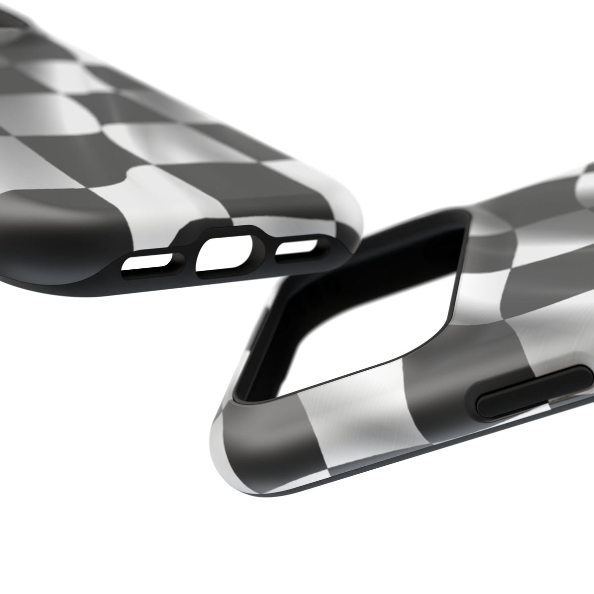 Black and White Checker Flag Waving Magnetic Phone Case