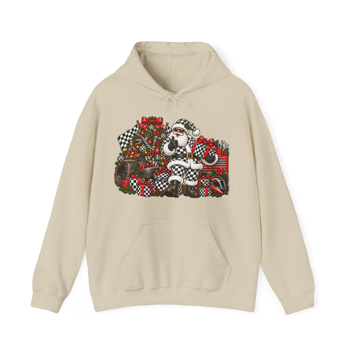 Santa Racemas Christmas Holiday Tree Hoodie