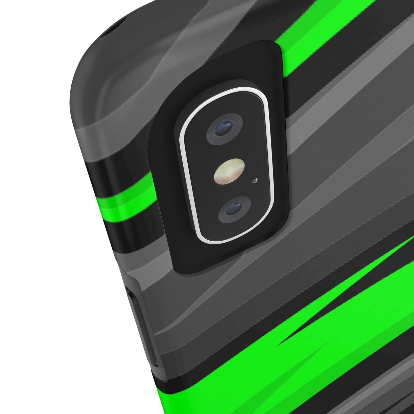 Racing Graphic Green/Black/Gray Tough Phone Cases