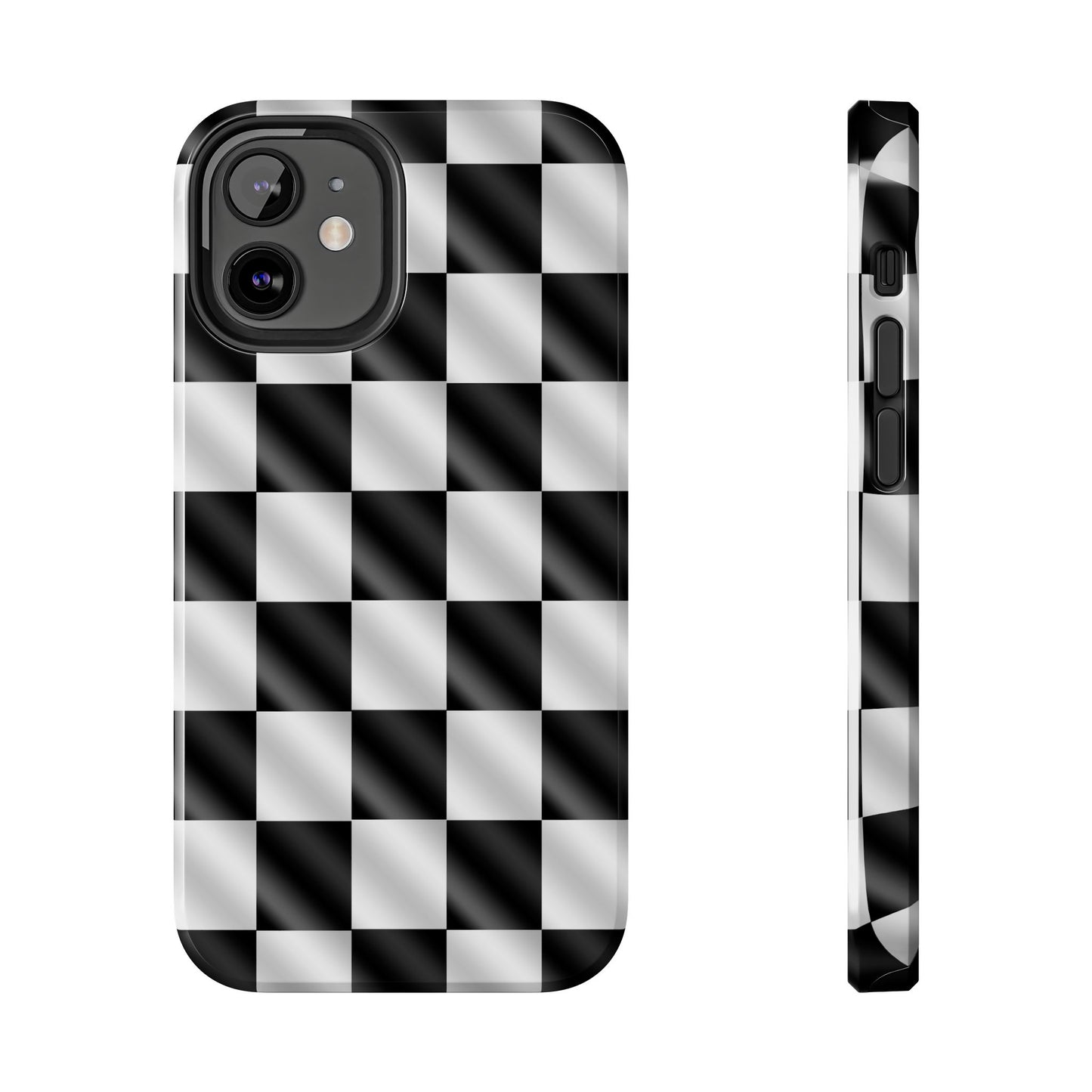 3D Effect Checkered Flag Tough Phone Cases