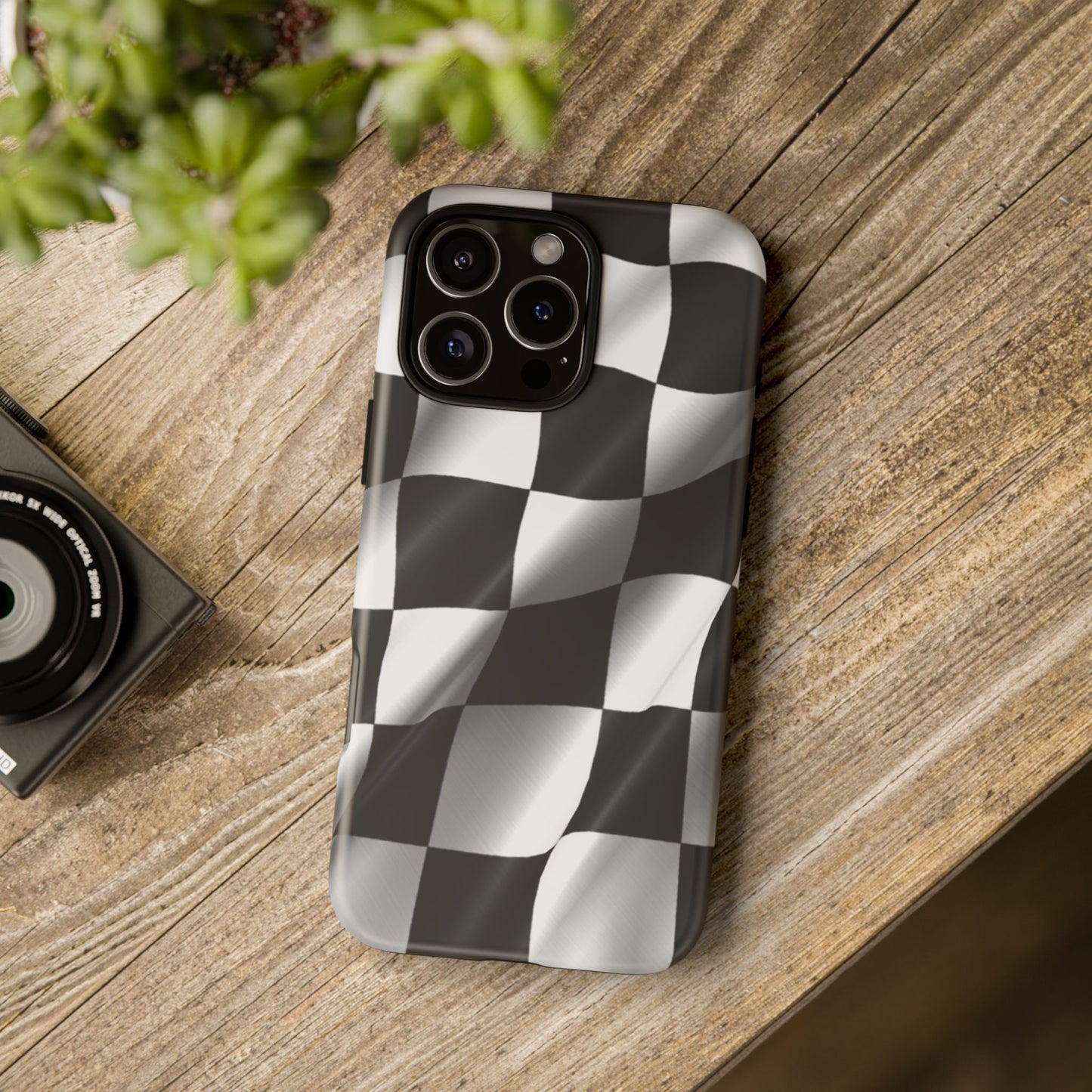 Racing Phone Case, Checkered Flag Design, Tough Case