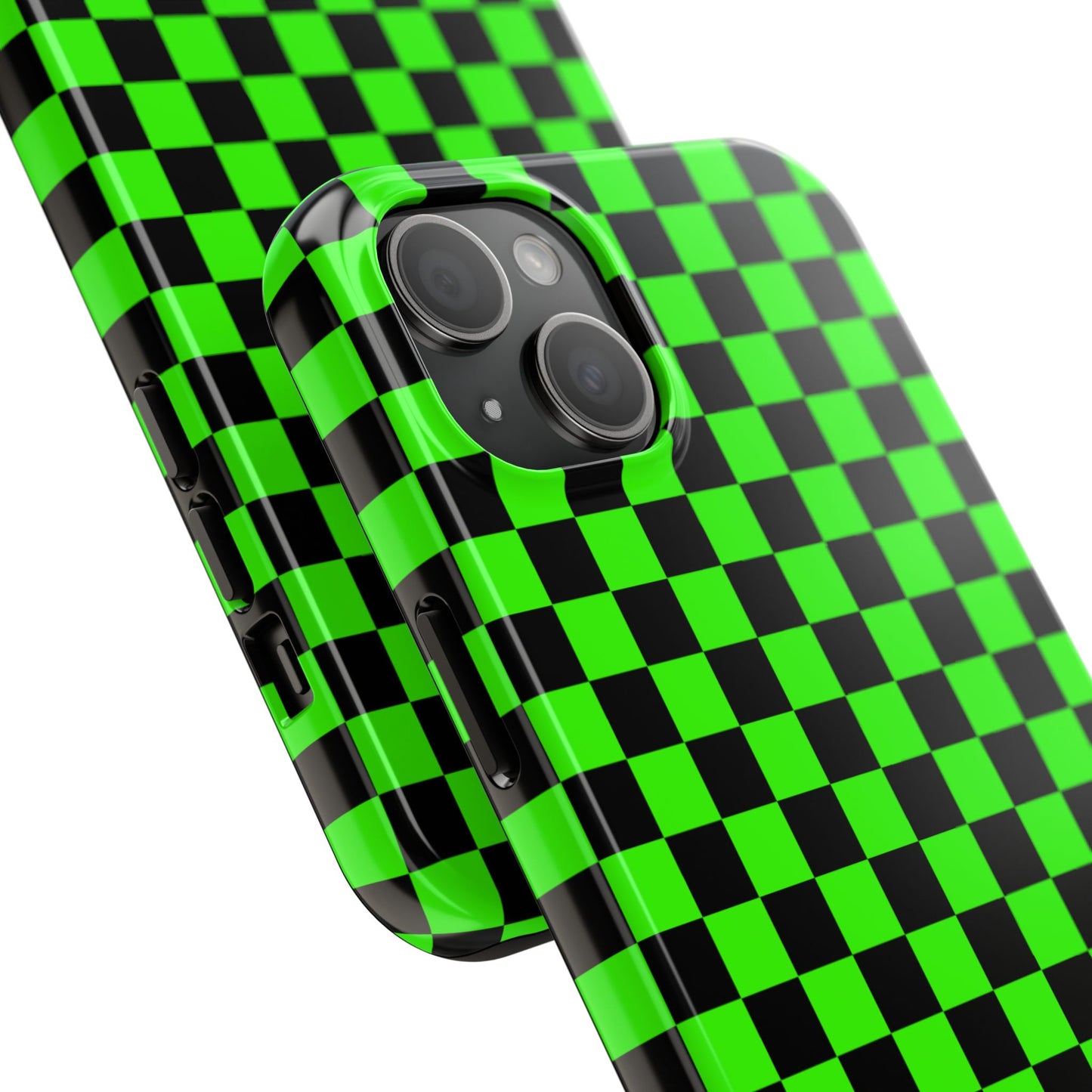 Green and Black Checkered Checkerboard Tough Phone Case