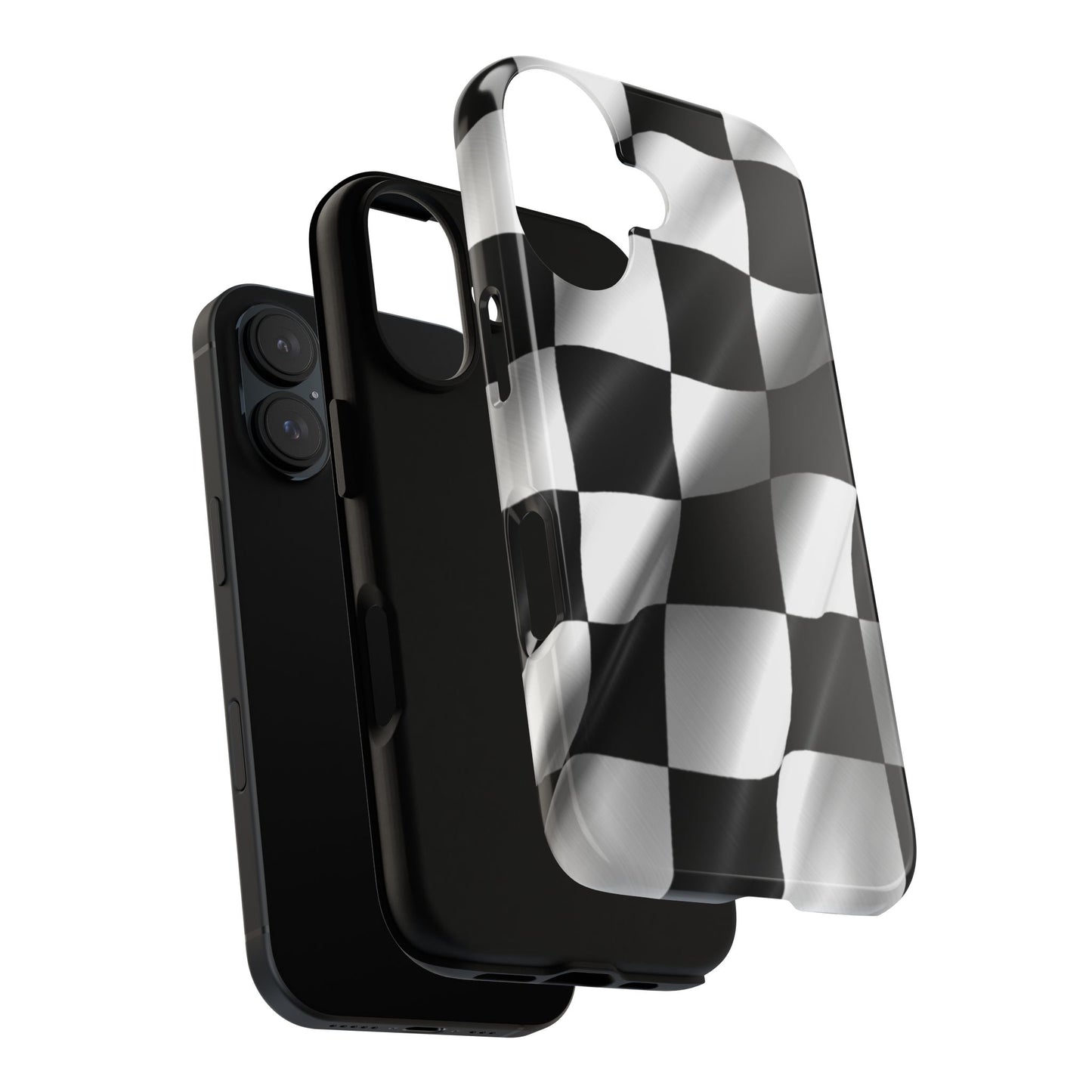 Racing Phone Case, Checkered Flag Design, Tough Case