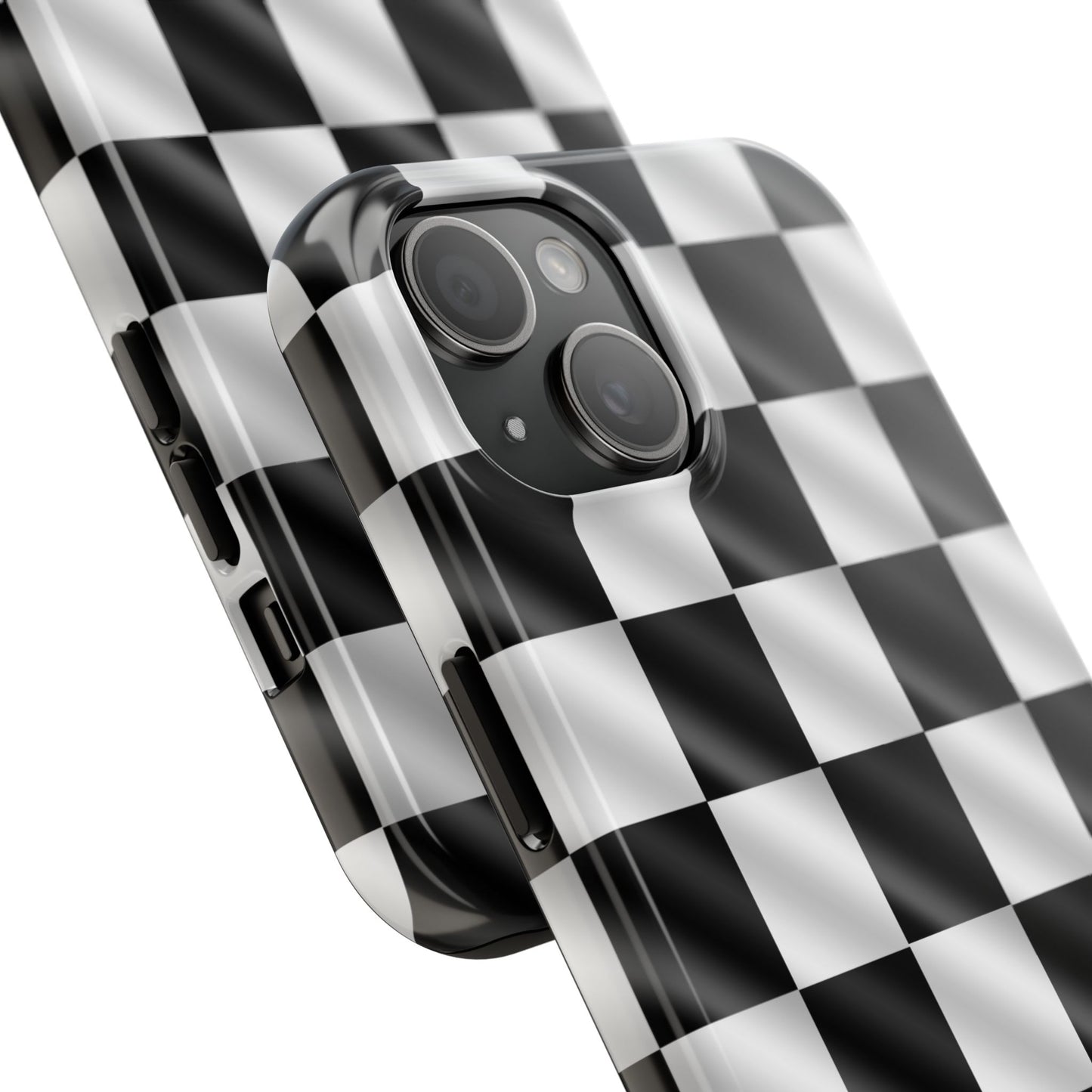 3D Effect Checkered Flag Tough Phone Cases