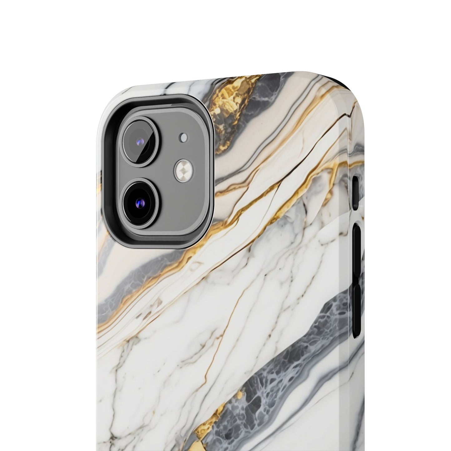 White Gold Marble Tough Phone Cases