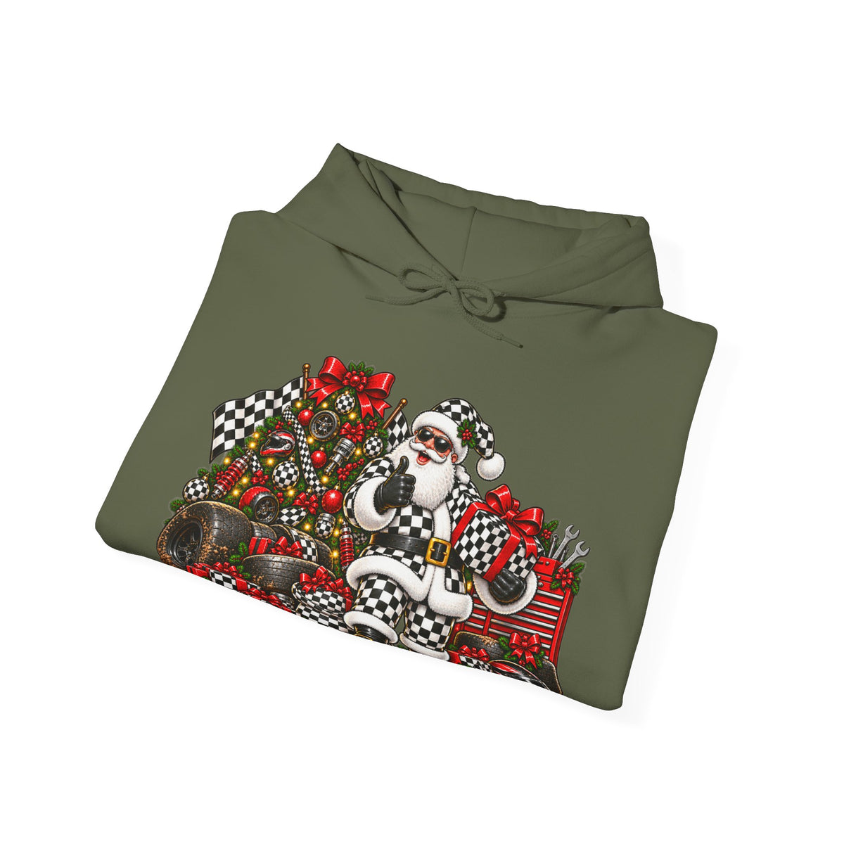 Santa Racemas Christmas Holiday Tree Hoodie