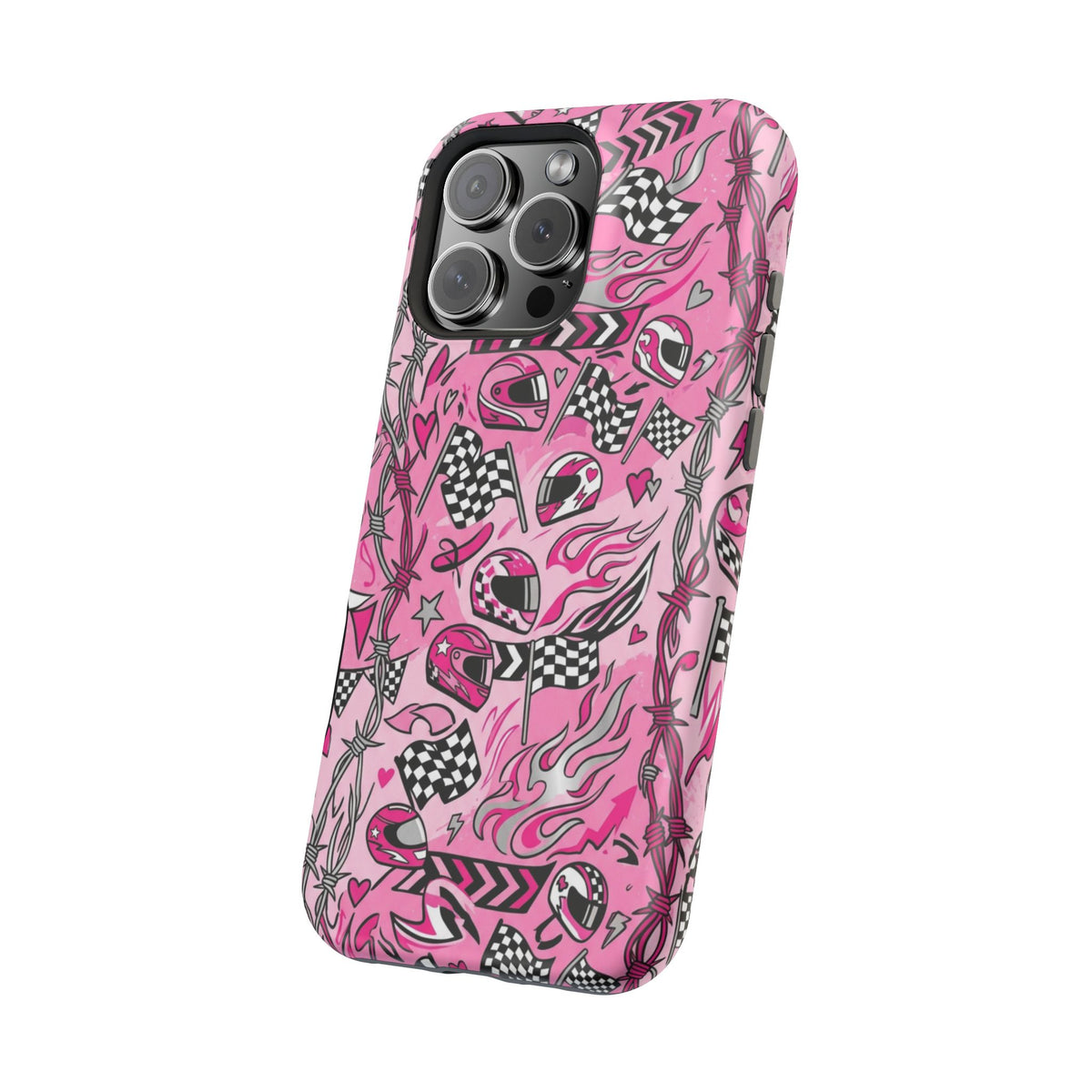 Pink Racing Helmets Magnetic Phone Case