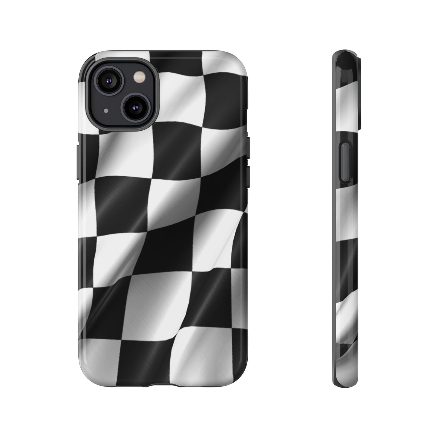 Racing Phone Case, Checkered Flag Design, Tough Case
