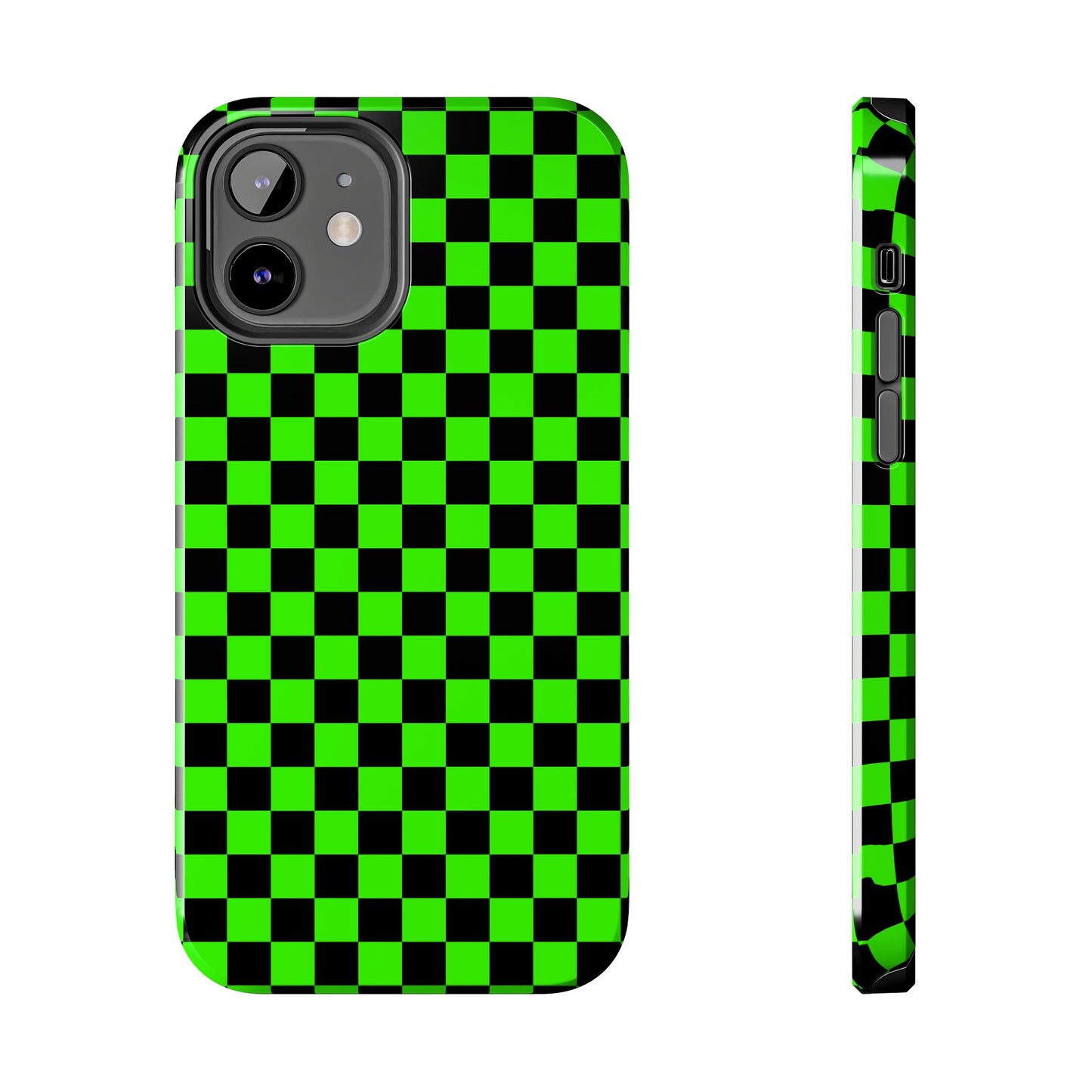 Green and Black Checkered Checkerboard Tough Phone Case