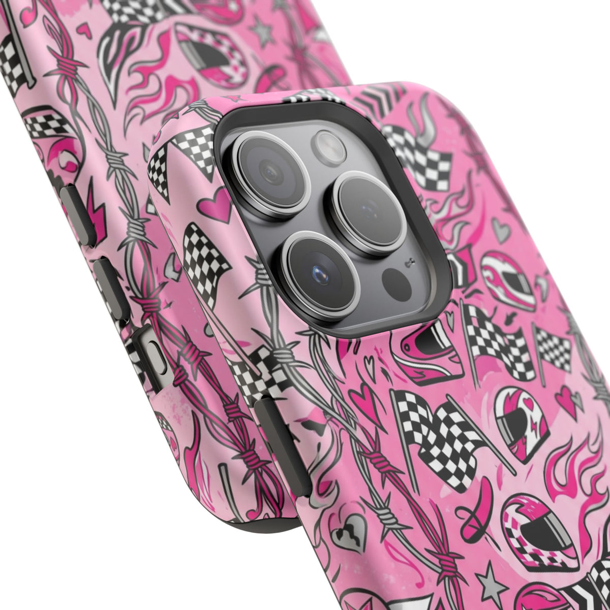 Pink Racing Helmets Magnetic Phone Case