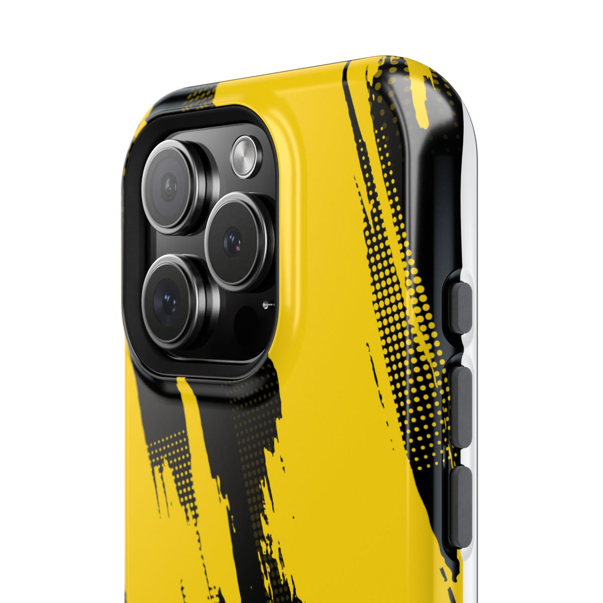 Yellow Black Abstract Brushstroke Magnetic Phone Case