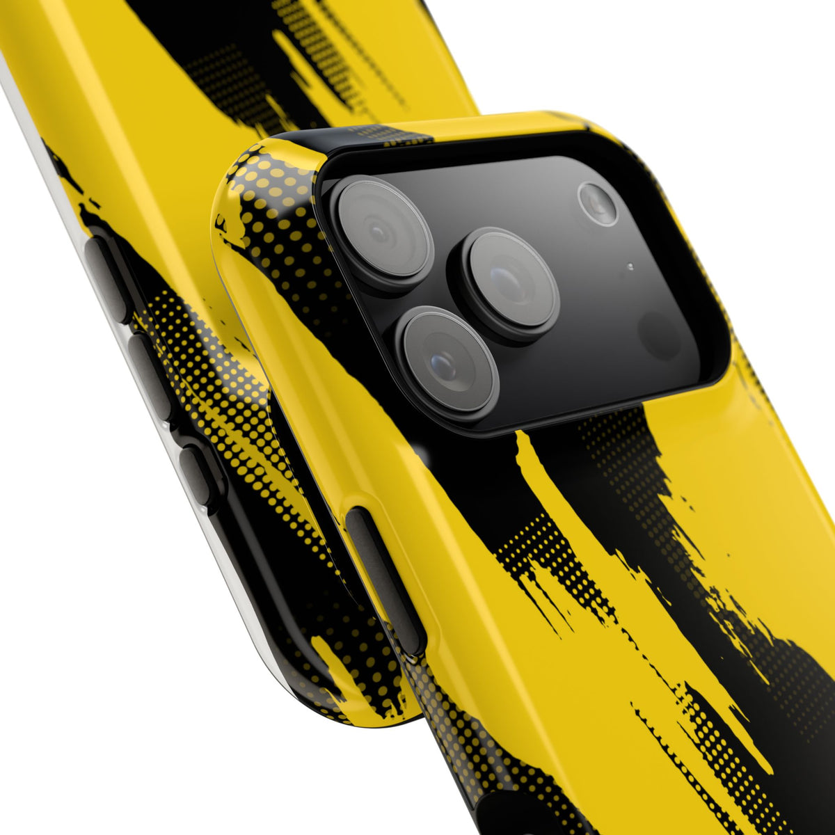 Yellow Black Abstract Brushstroke Magnetic Phone Case