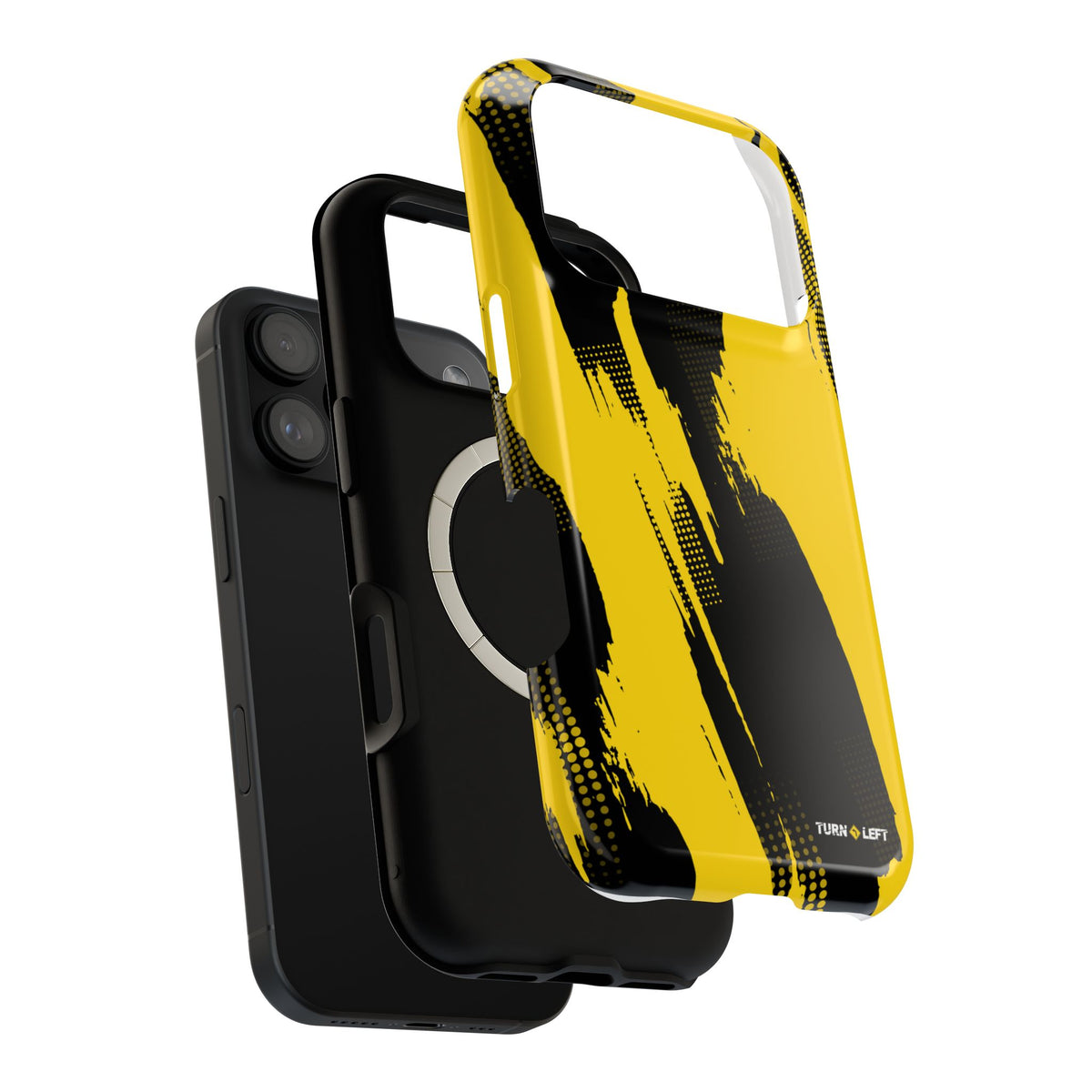 Yellow Black Abstract Brushstroke Magnetic Phone Case