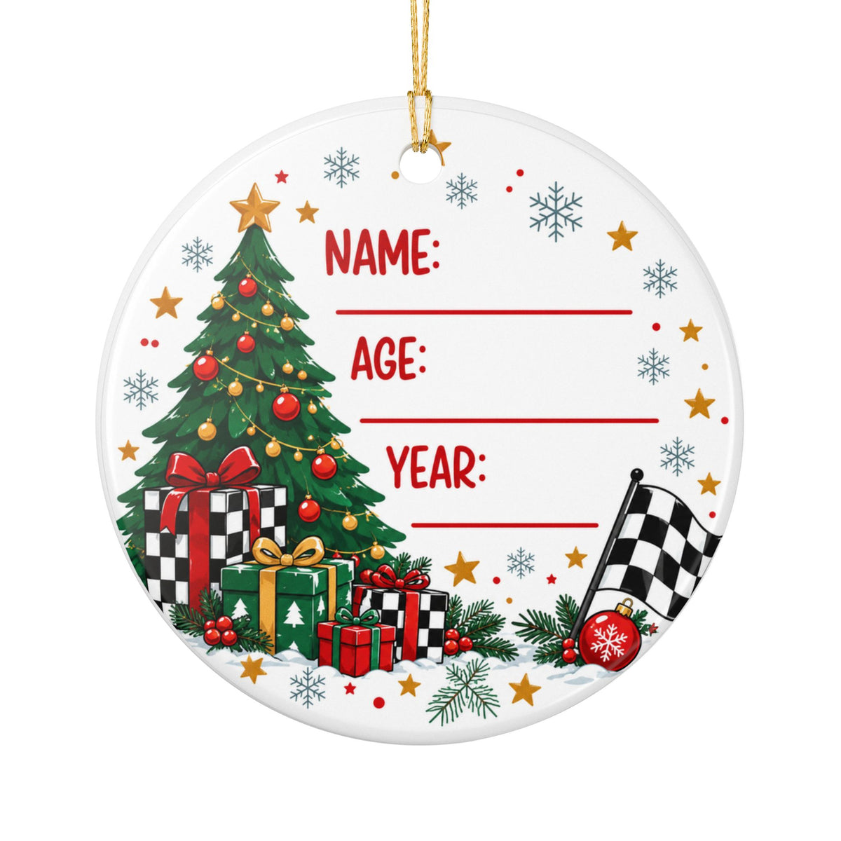 My First Christmas 2026 Sprint Race Car Ceramic Ornament