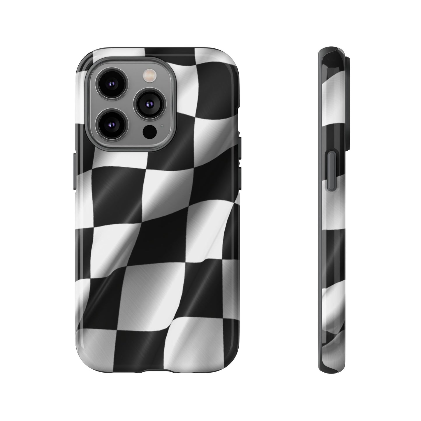 Racing Phone Case, Checkered Flag Design, Tough Case