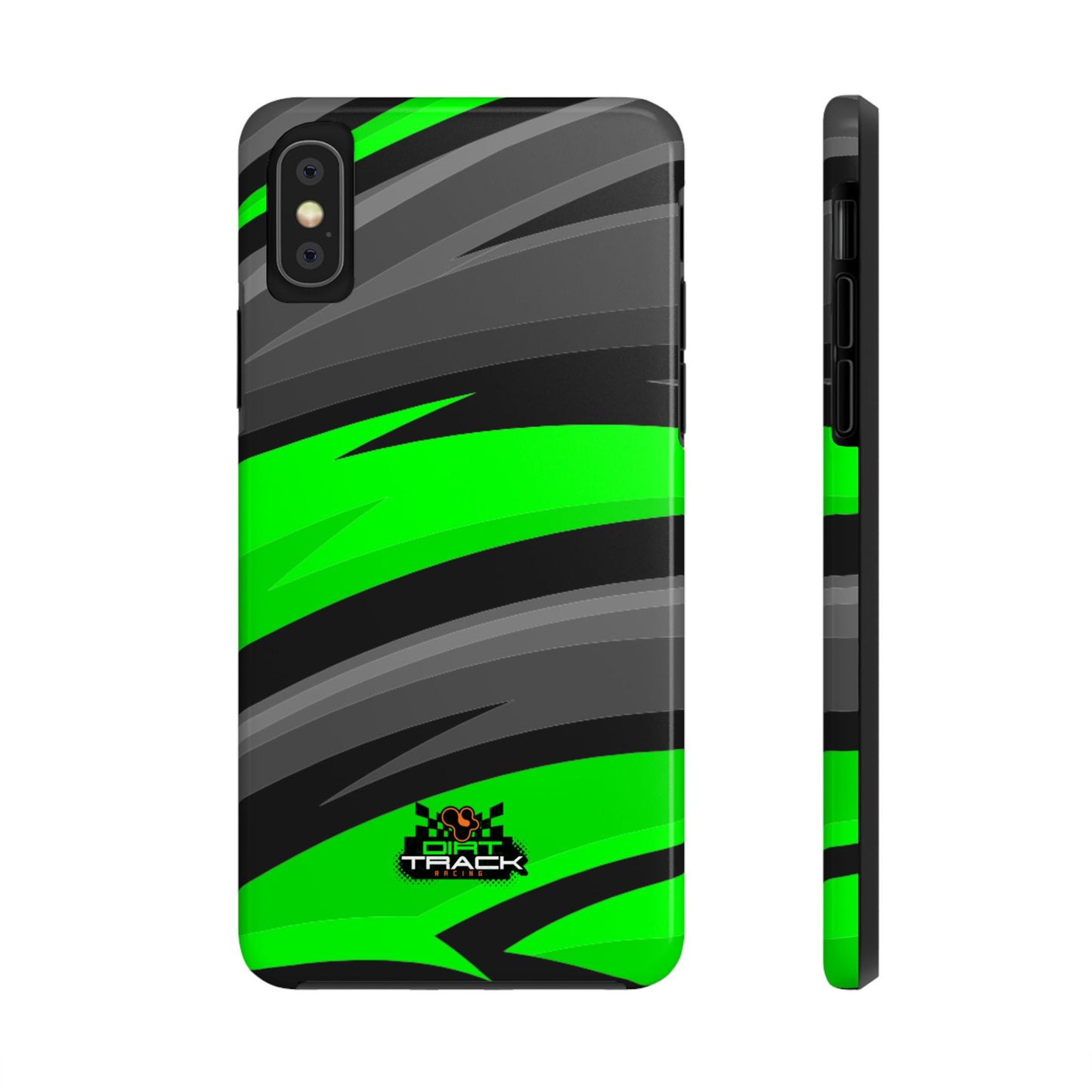 Racing Graphic Green/Black/Gray Tough Phone Cases