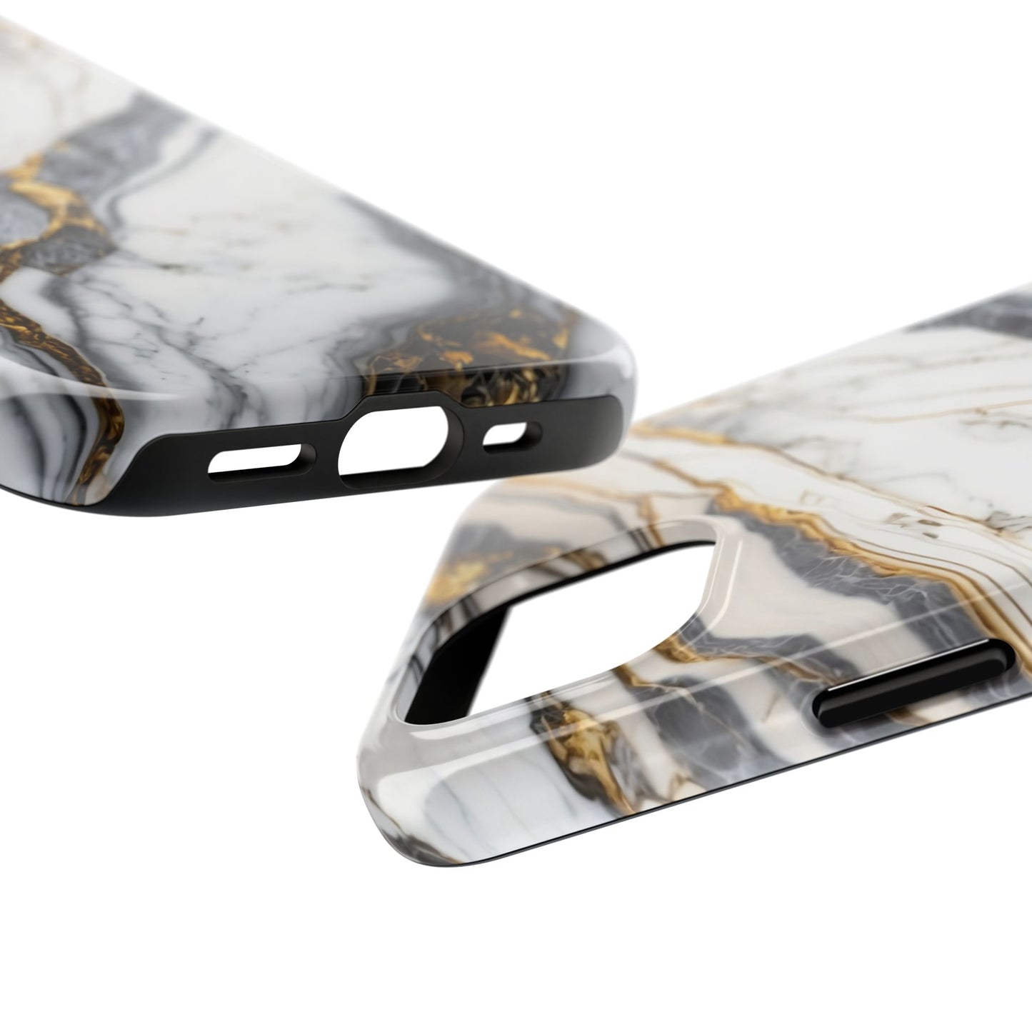 White Gold Marble Tough Phone Cases