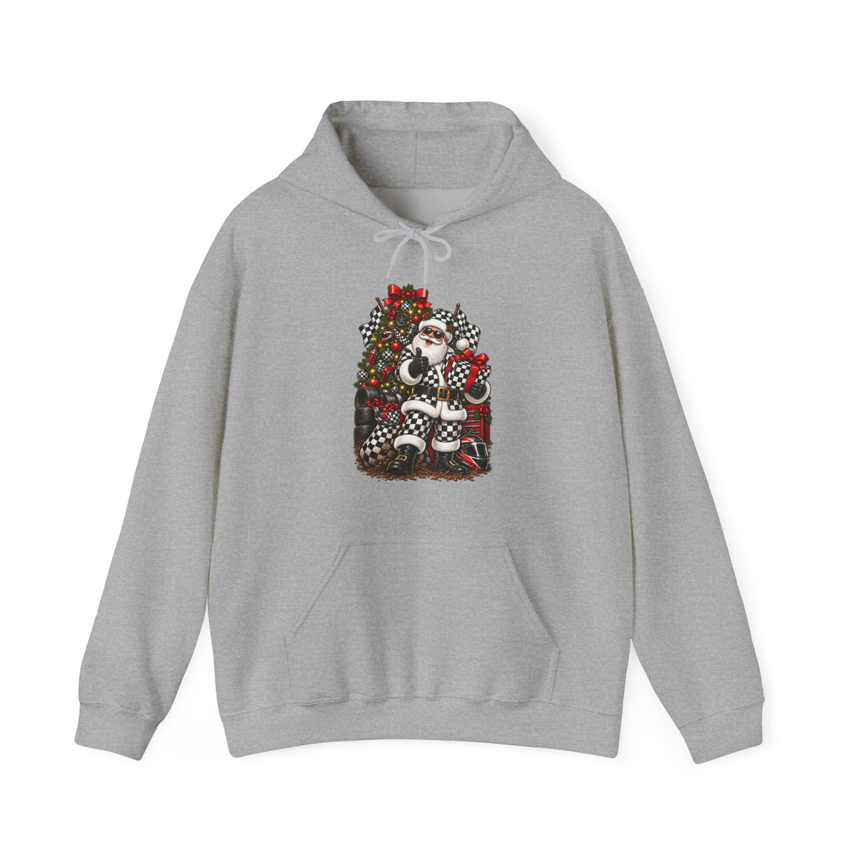Racing Santa Christmas Holiday Hoodie