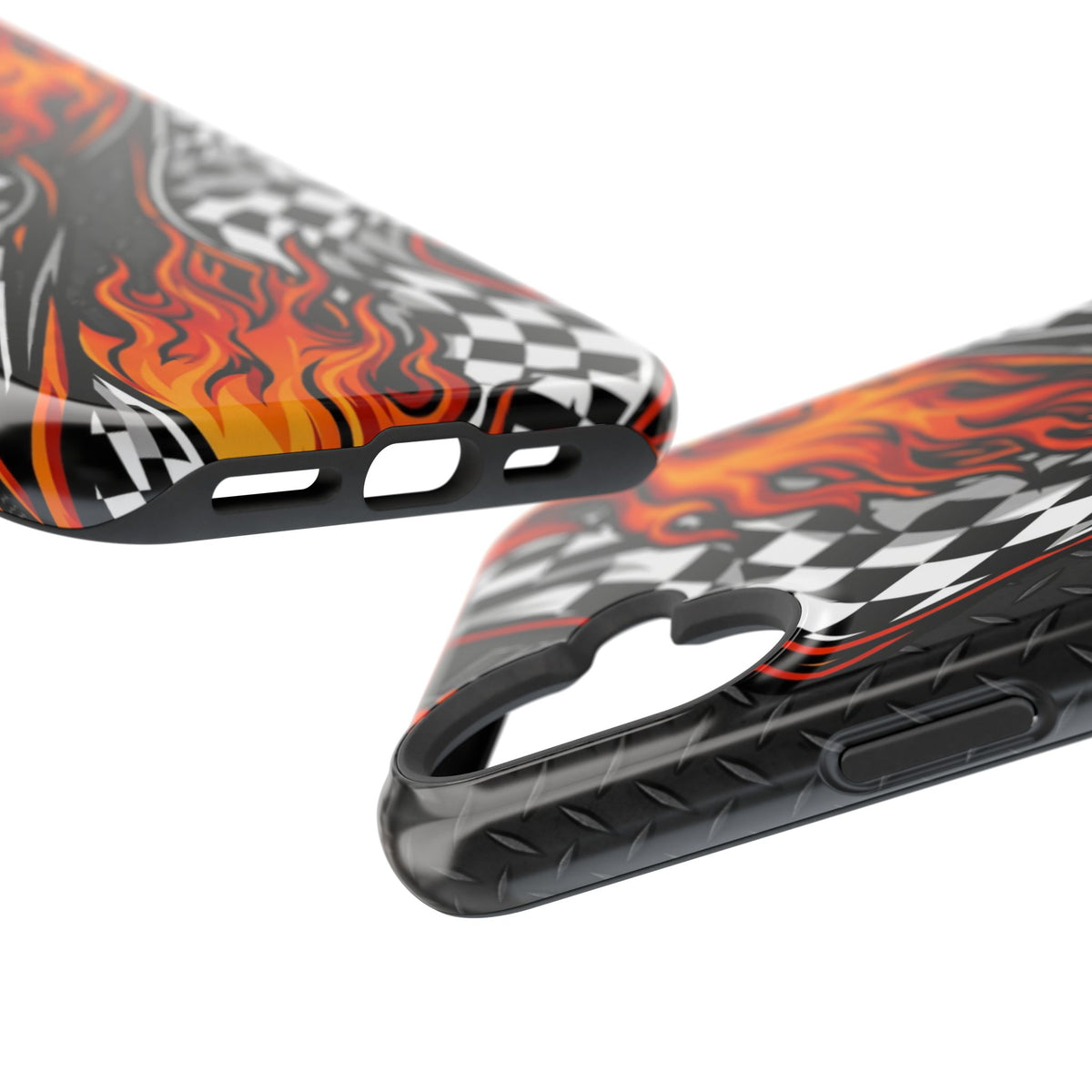 Racing Flames Checkered Flag Magnetic Phone Case