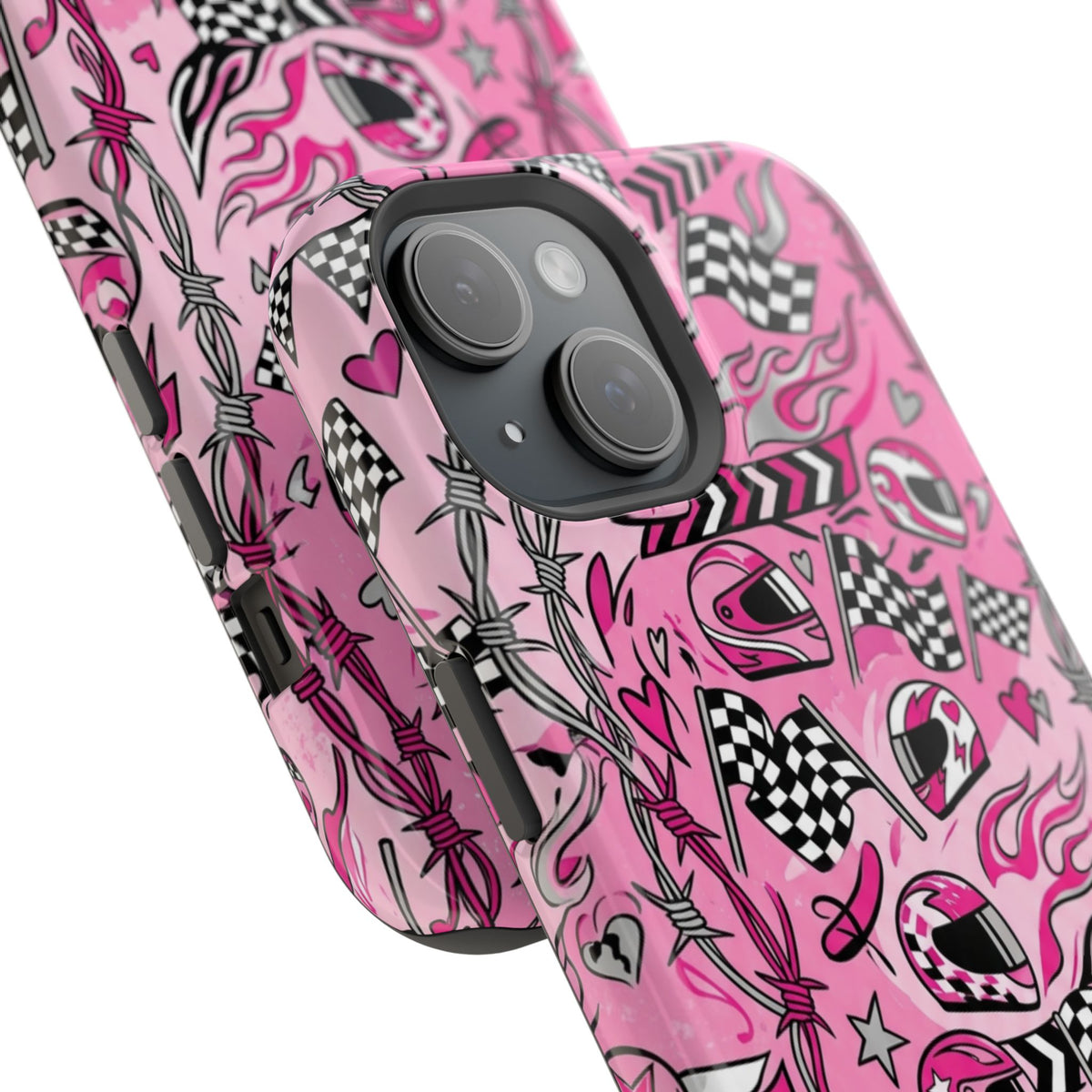 Pink Racing Helmets Magnetic Phone Case