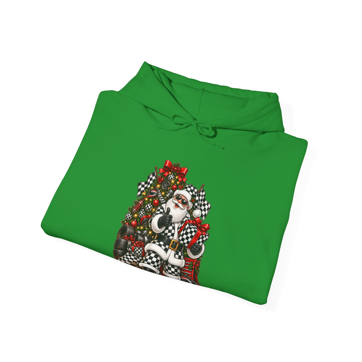 Racing Santa Christmas Holiday Hoodie