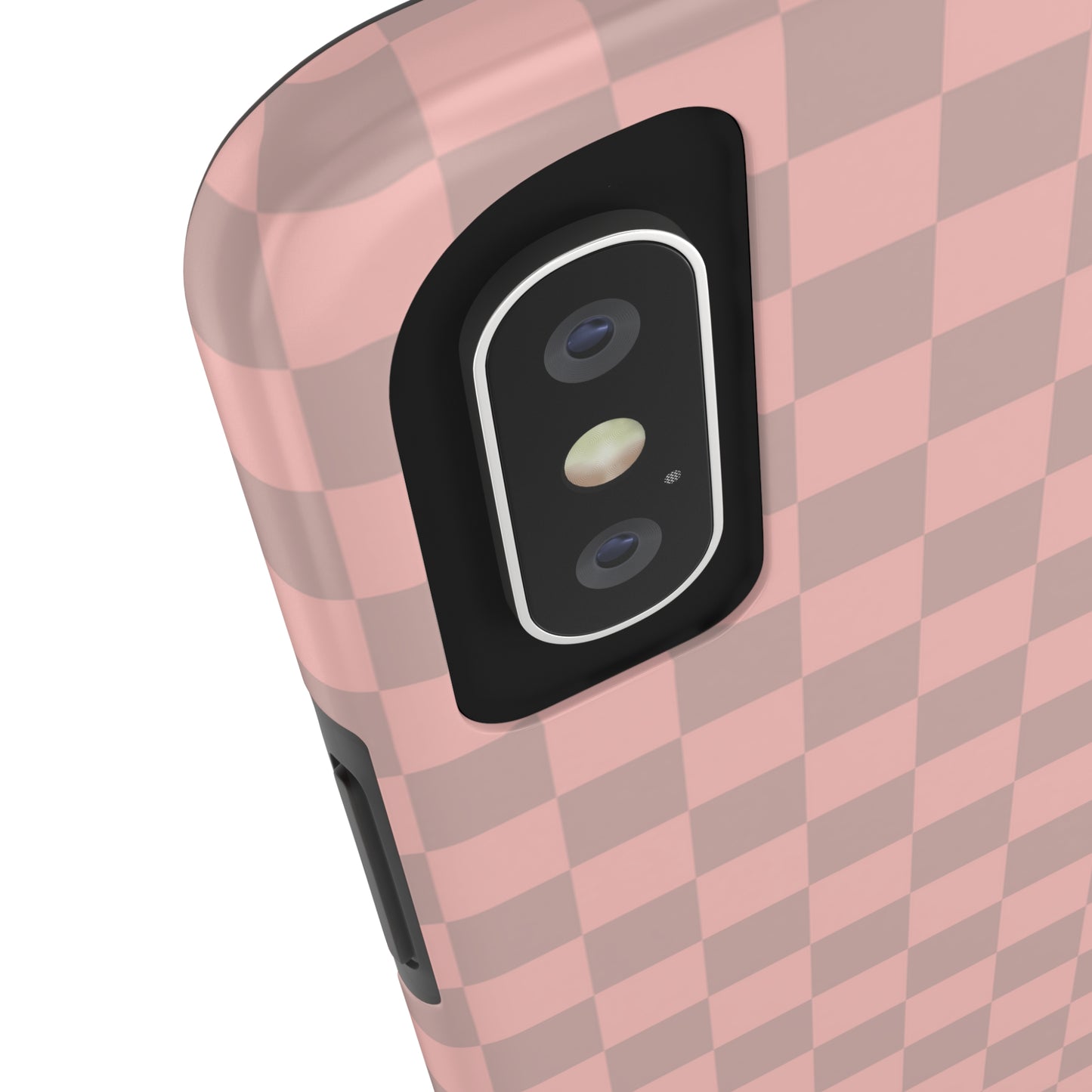 Pale Pink Checkered Tough Phone Cases