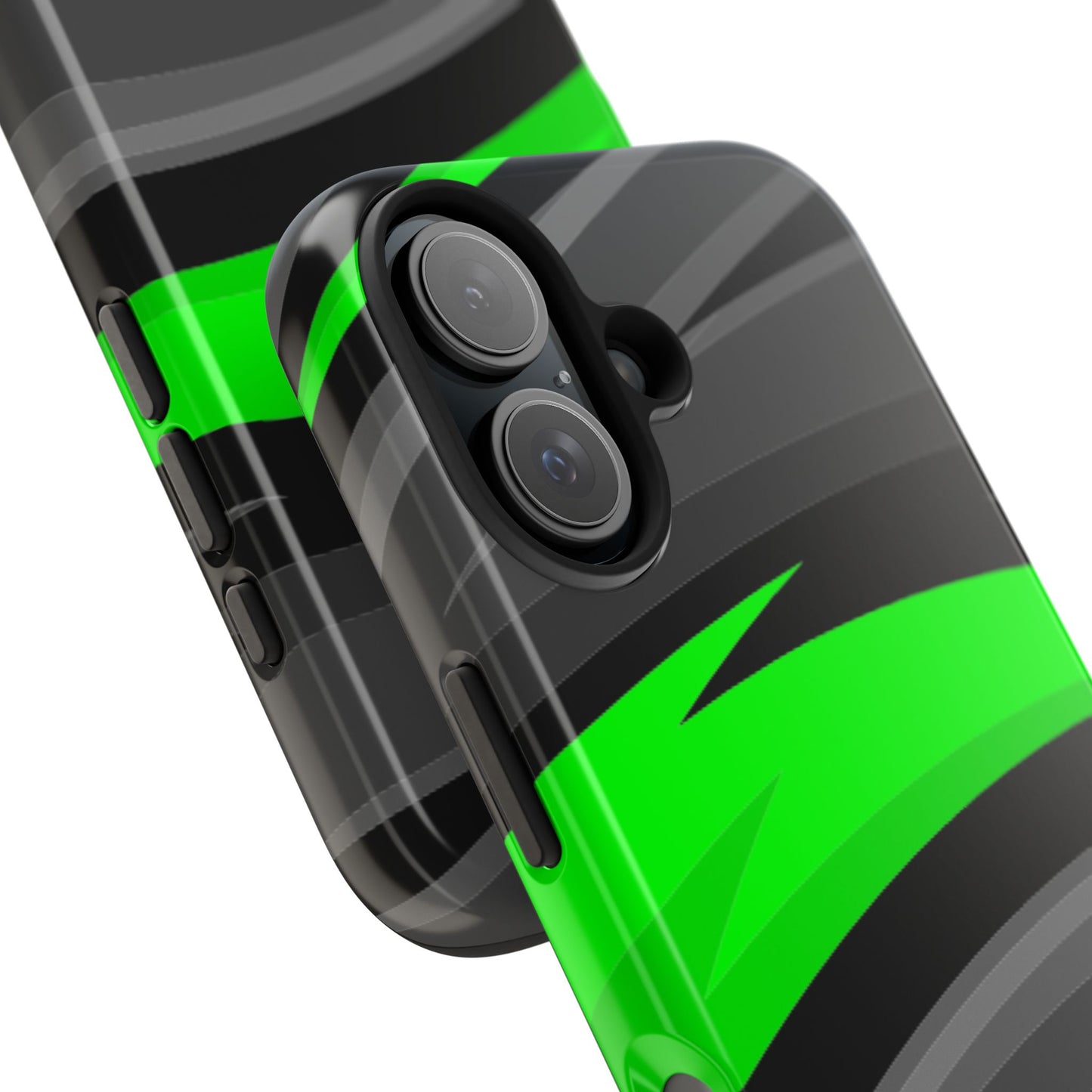 Racing Graphic Green/Black/Gray Tough Phone Cases