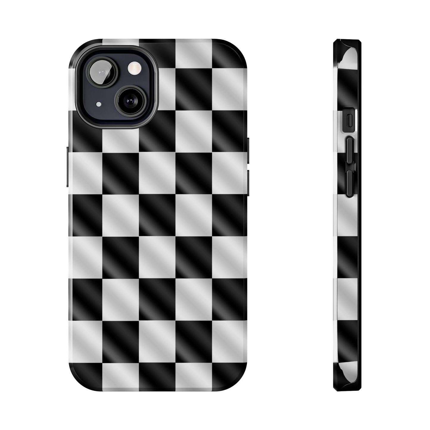 3D Effect Checkered Flag Tough Phone Cases