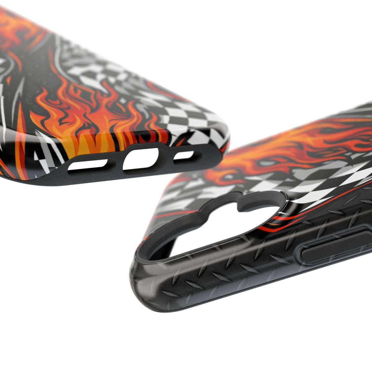 Racing Flames Checkered Flag Magnetic Phone Case