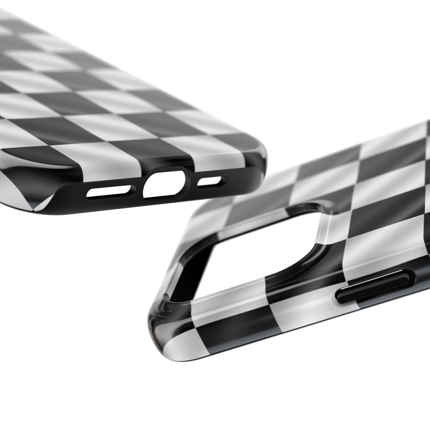 3D Effect Checkered Flag Tough Phone Cases