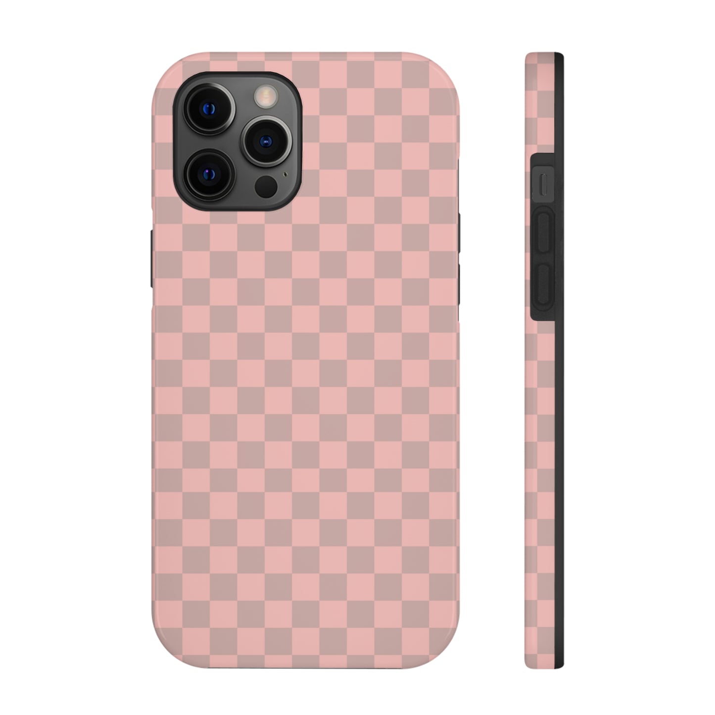 Pale Pink Checkered Tough Phone Cases