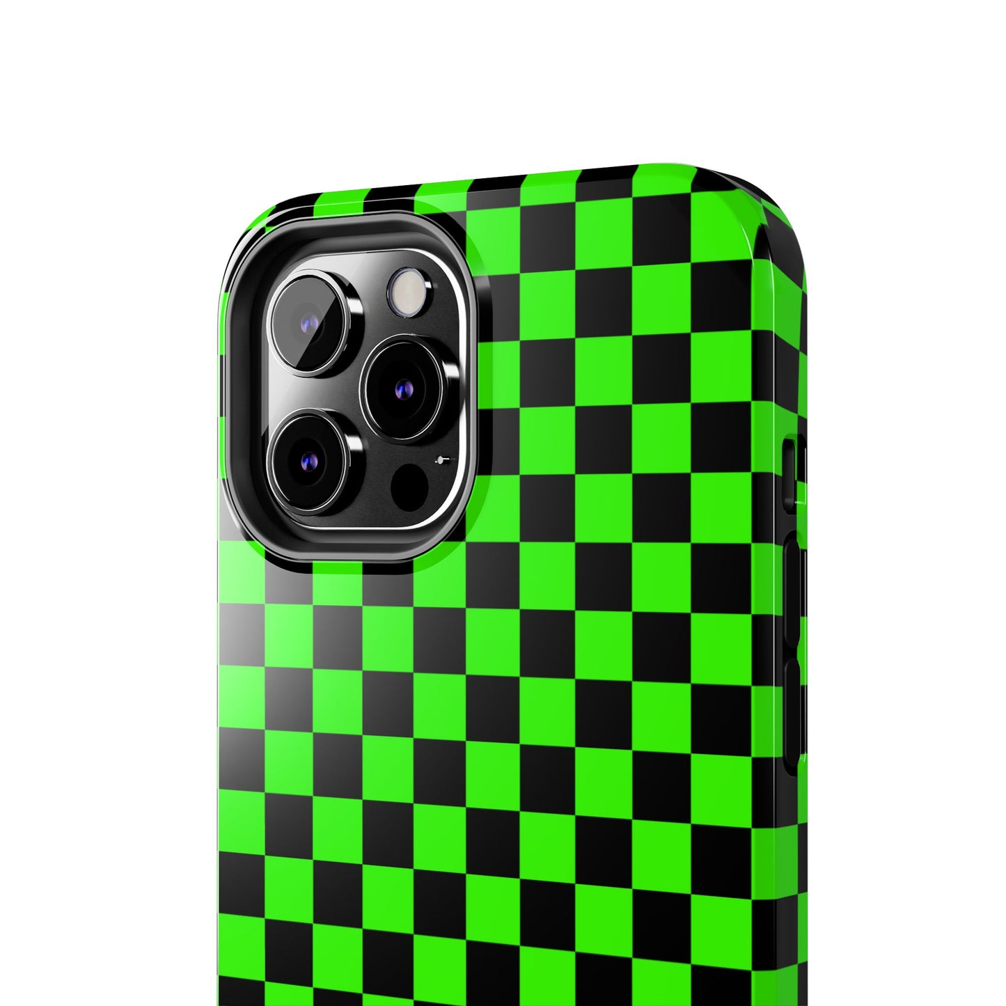 Green and Black Checkered Checkerboard Tough Phone Case
