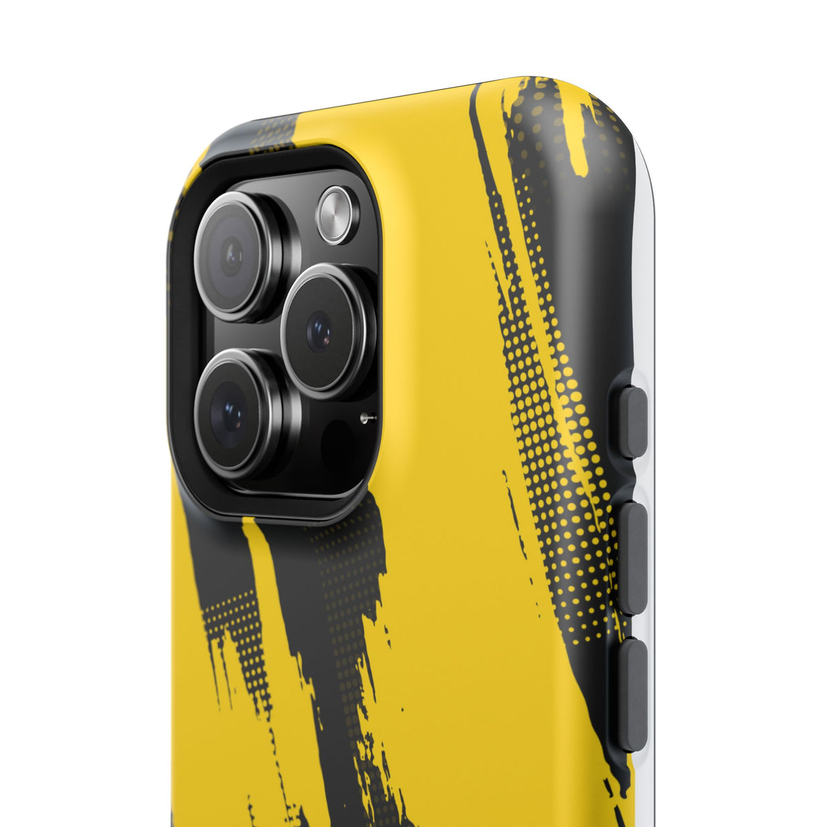 Yellow Black Abstract Brushstroke Magnetic Phone Case
